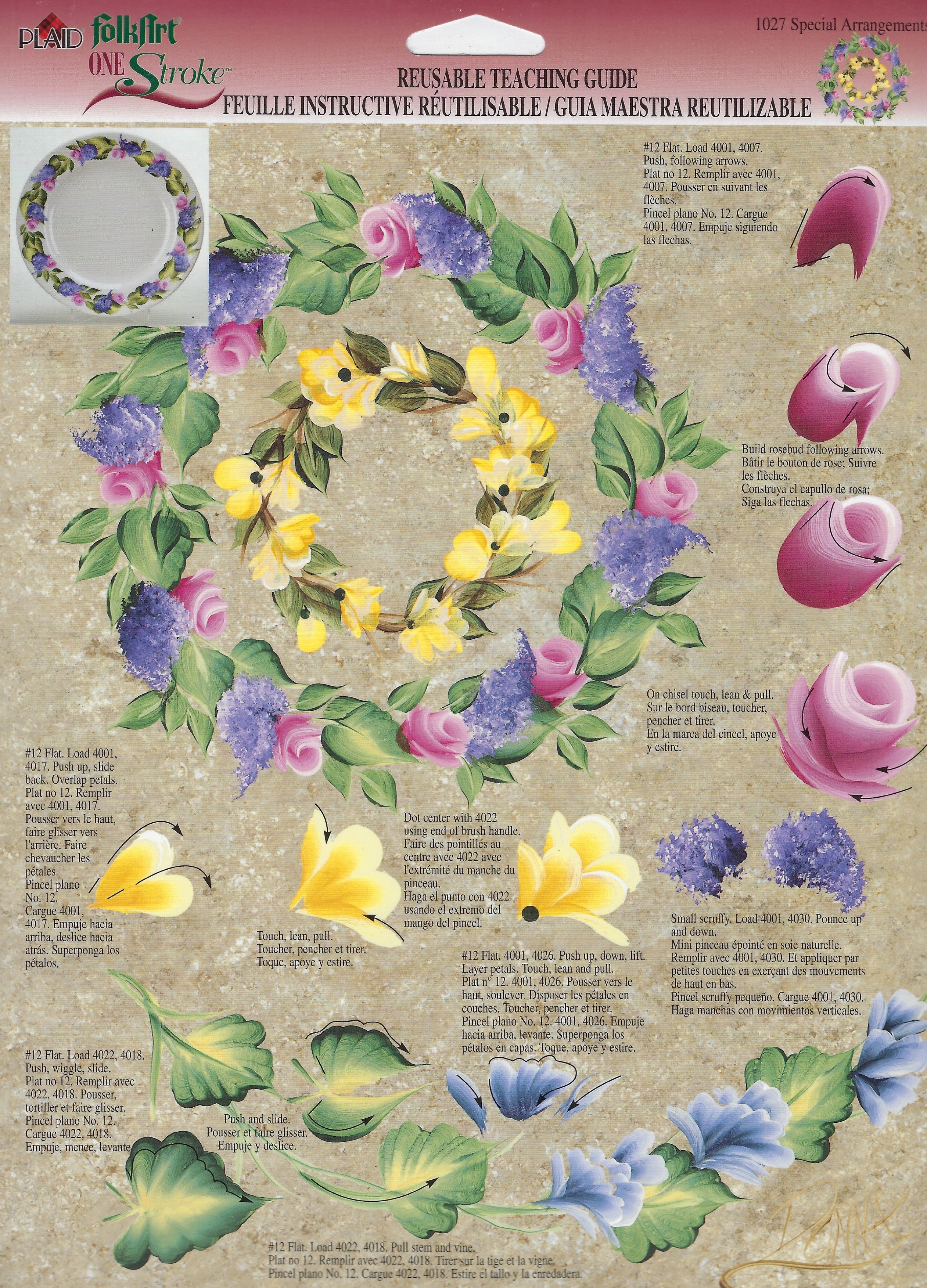 CLEARANCE:  Plaid One Stroke Reusable Teaching Guide 1027 Special Arrangements - Donna Dewberry