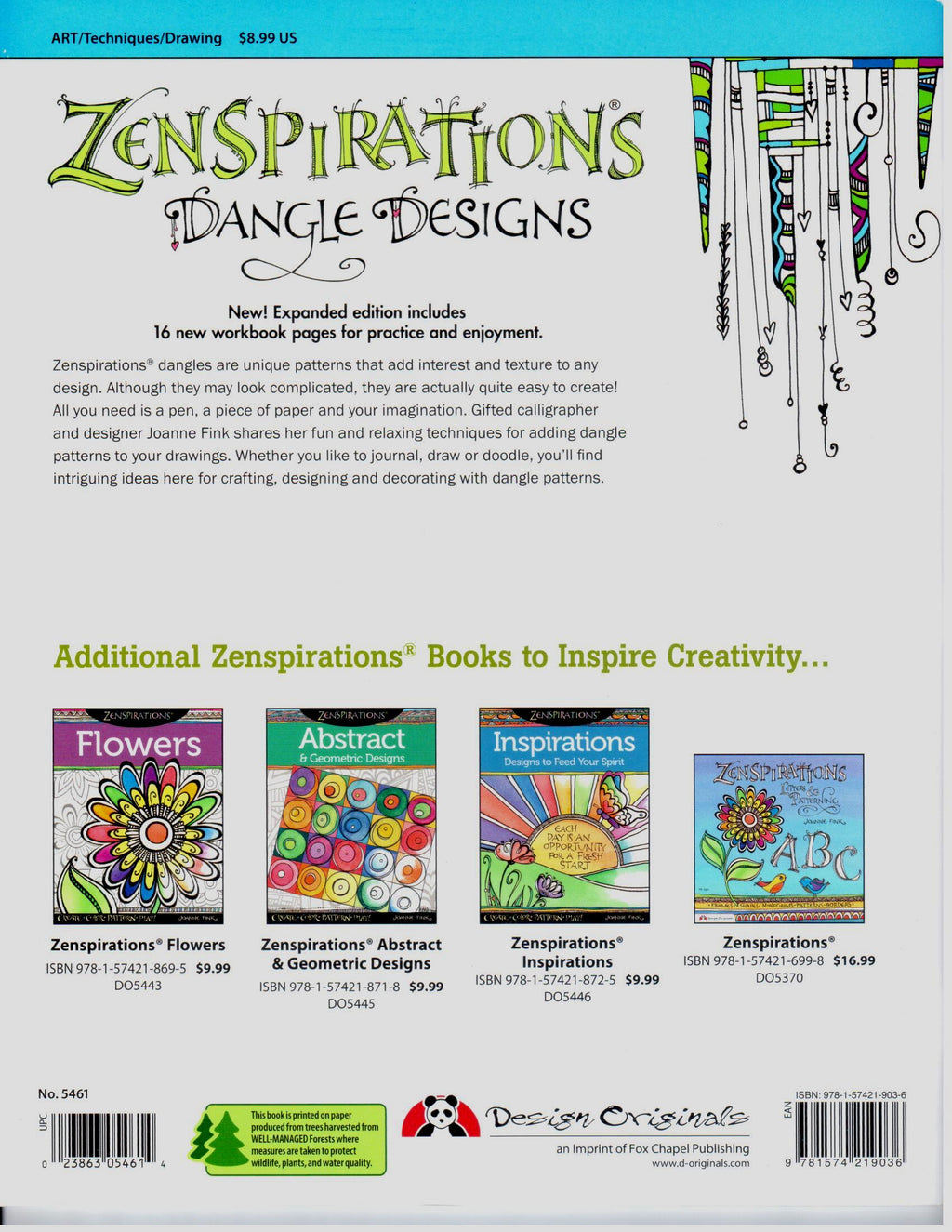 Zentangle Dangle Designs Workbook Expanded - Joanne Fink