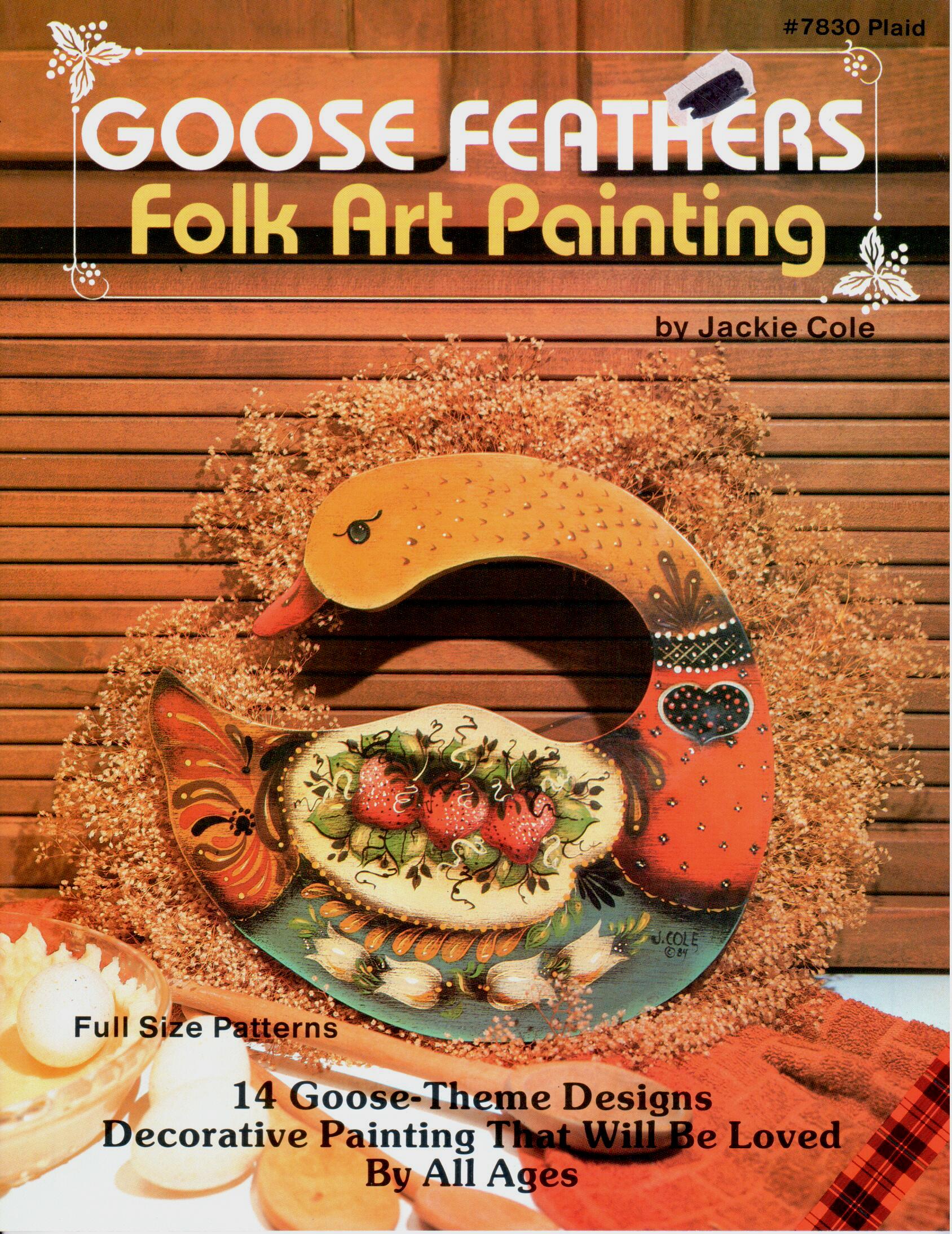 CLEARANCE: Goose Feathers Folk Art Painting - Jackie Cole