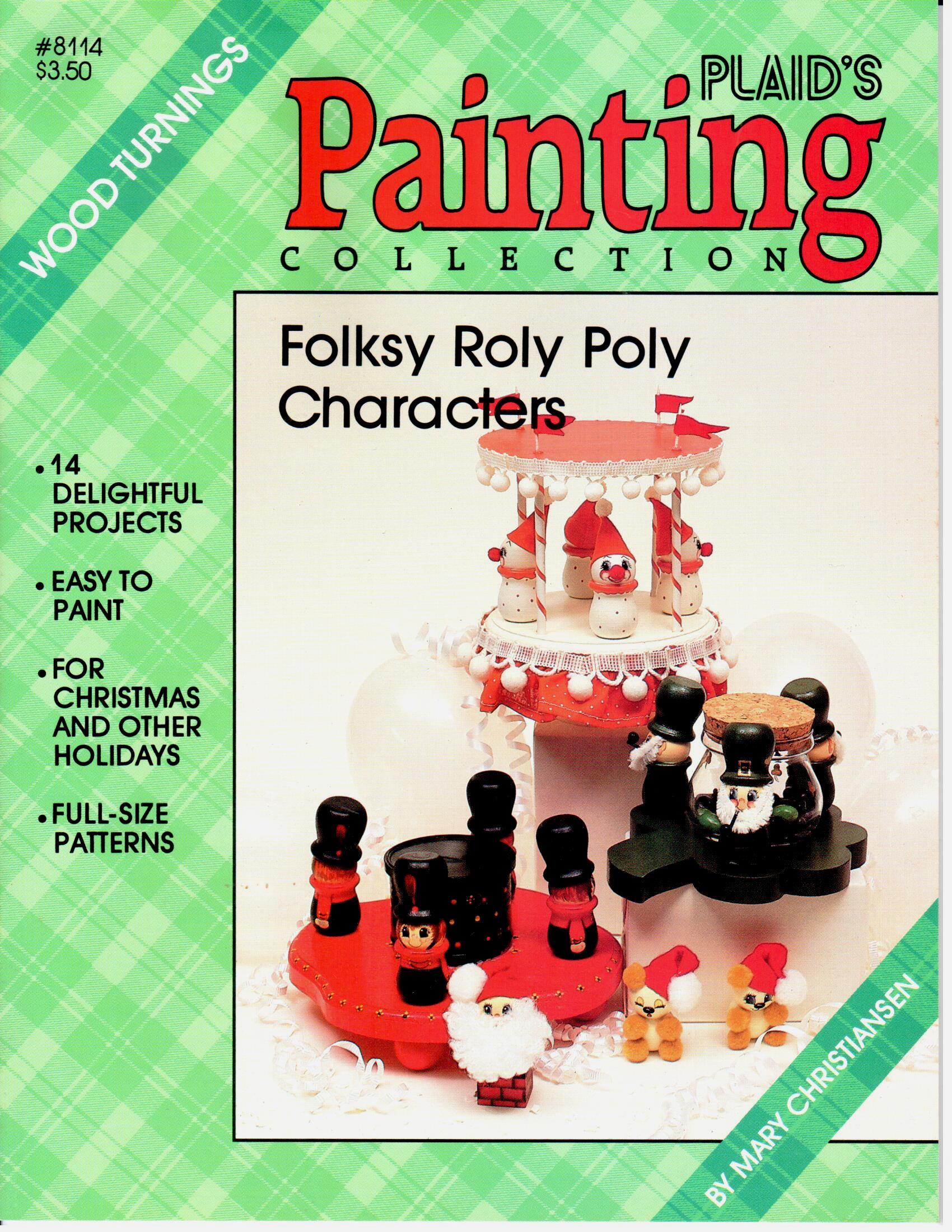 CLEARANCE: Folksy Roly Poly Characters Wood Turnings - Mary Christiansen