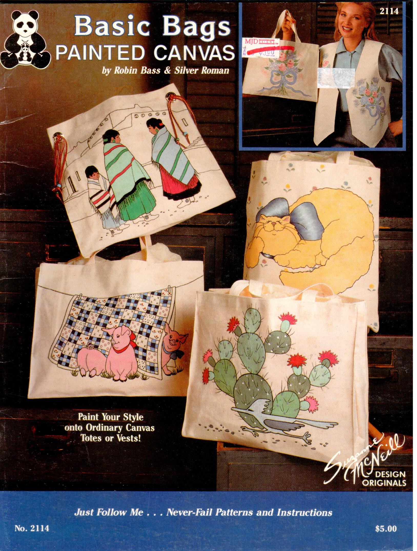 CLEARANCE: Basic Bags Painted Canvas - Robin Bass and Silver Roman