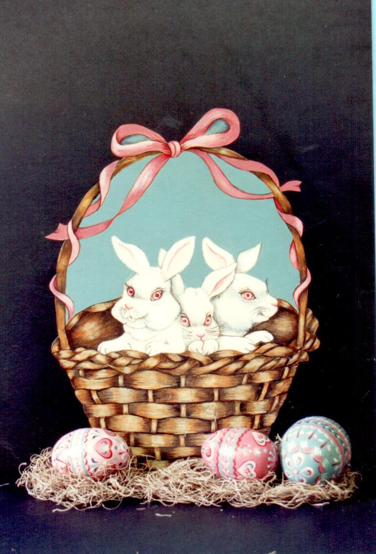Bunnies in Basket - Janette Bullman