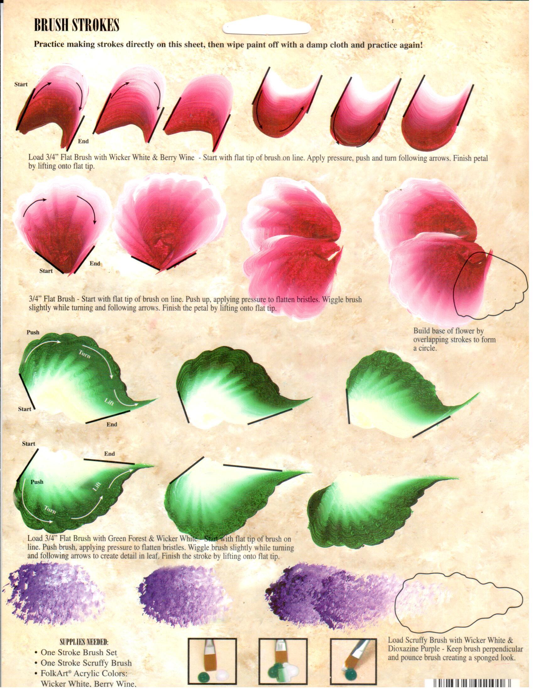 CLEARANCE:  Plaid One Stroke Reusable Teaching Guide 1101 Cabbage Rose Bouquet - Donna Dewberry