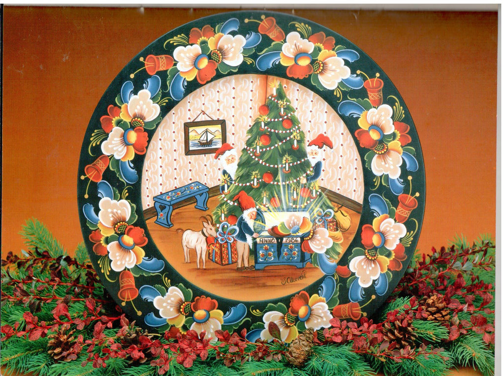 Folk Art Designs Christmas Plate Collection - Multi Artist - OOP