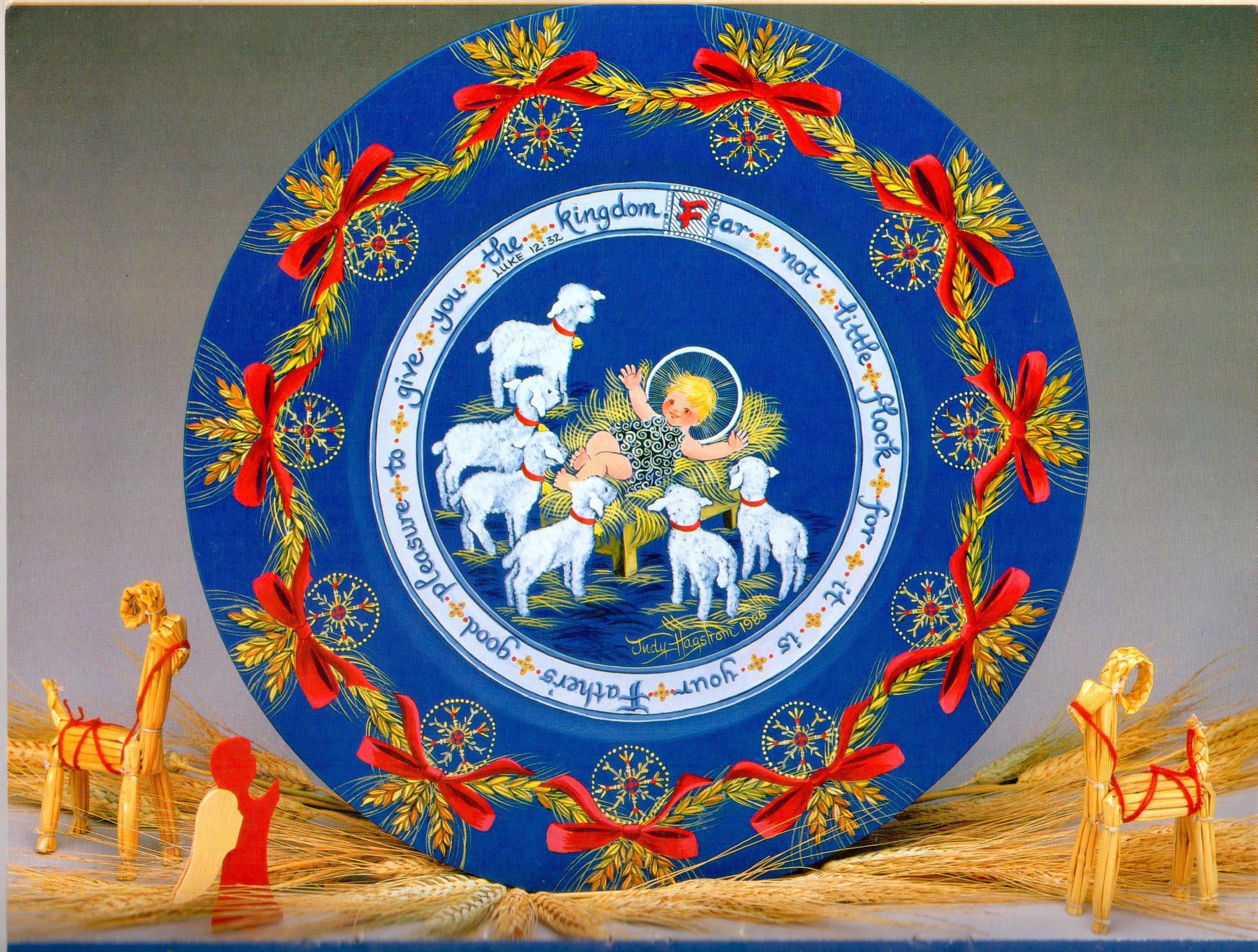 Folk Art Designs Christmas Plate Collection - Multi Artist - OOP