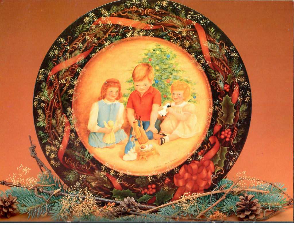 Folk Art Designs Christmas Plate Collection - Multi Artist - OOP