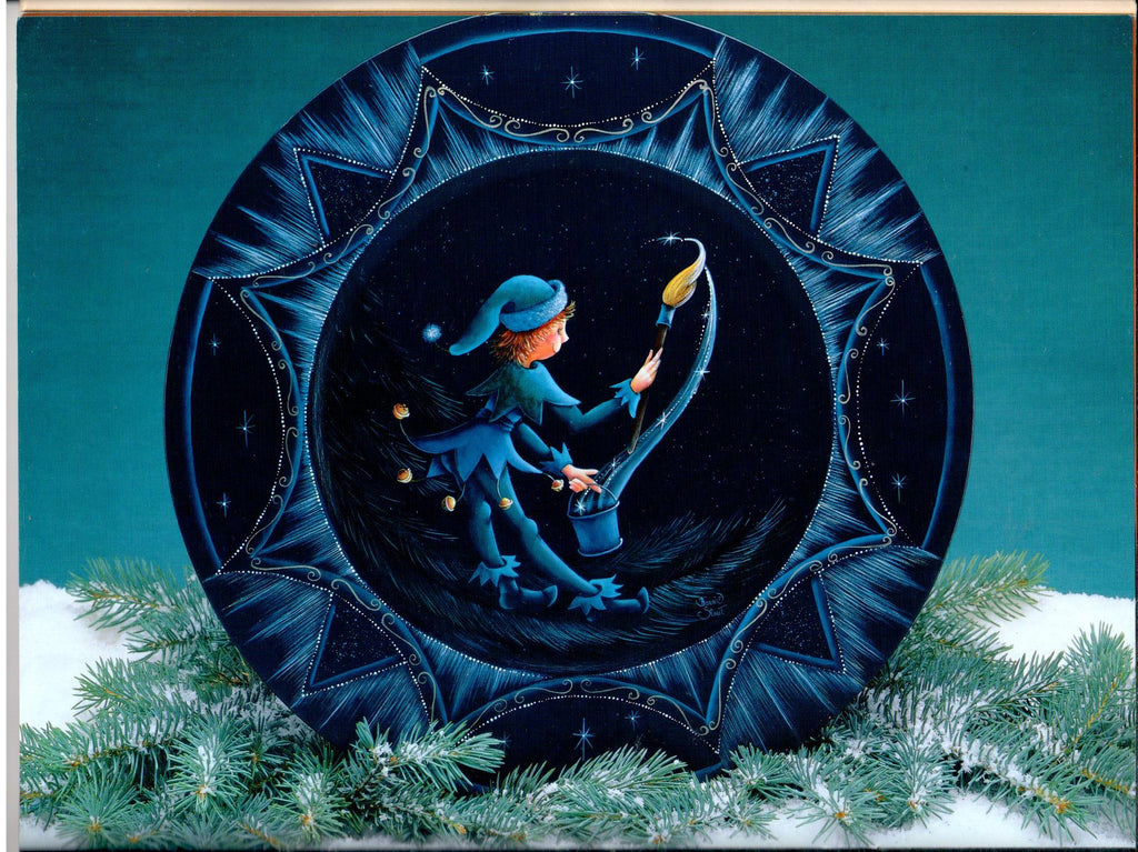 Folk Art Designs Christmas Plate Collection - Multi Artist - OOP