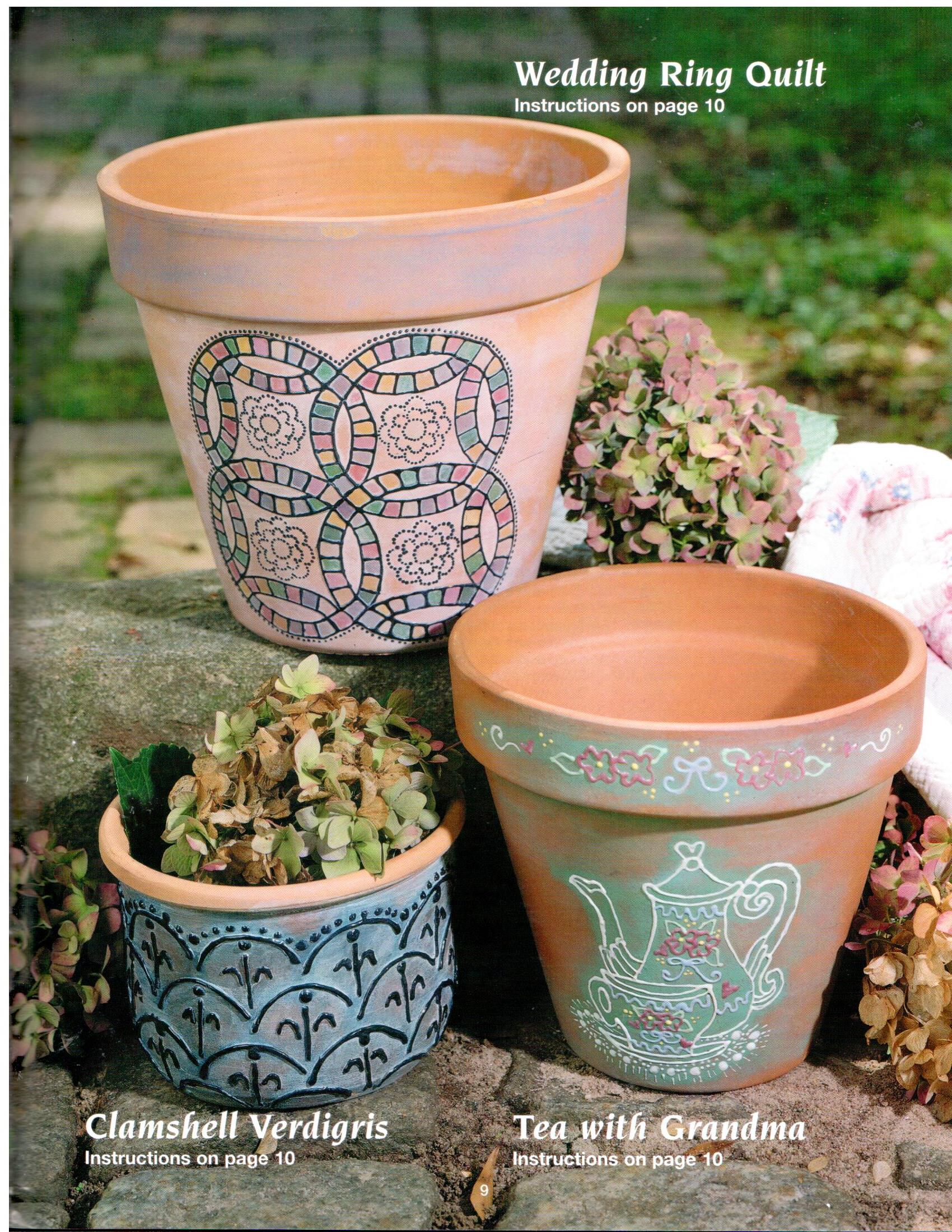 Decorated Clay Pots - Cyndi Pfeiffer - OOP