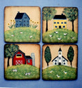 Folk Art Coasters - Cynthia Whitaker