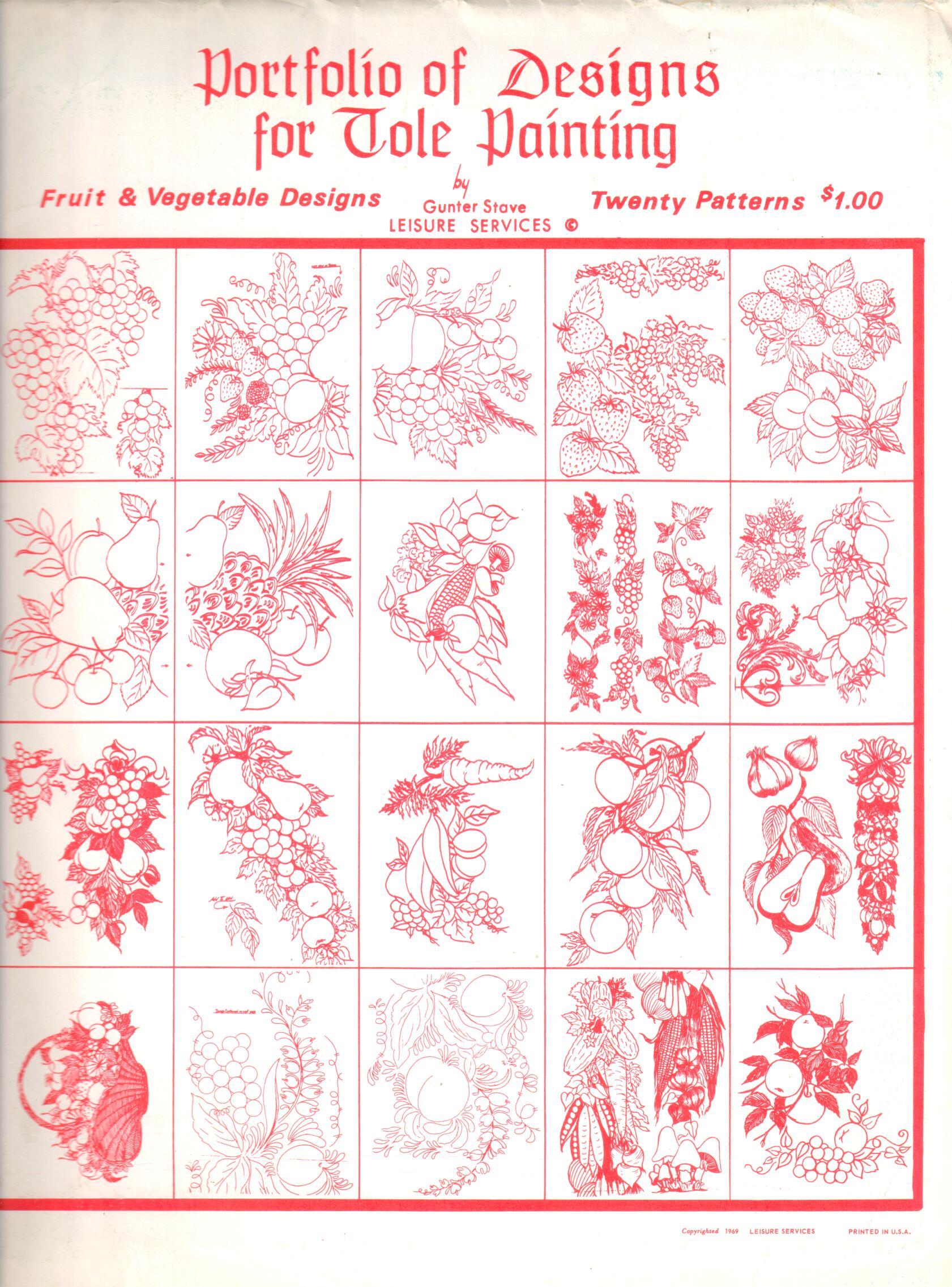 CLEARANCE: Portfolio of Designs for Tole Painting Fruit & Vegetable Designs - Gunter Stave