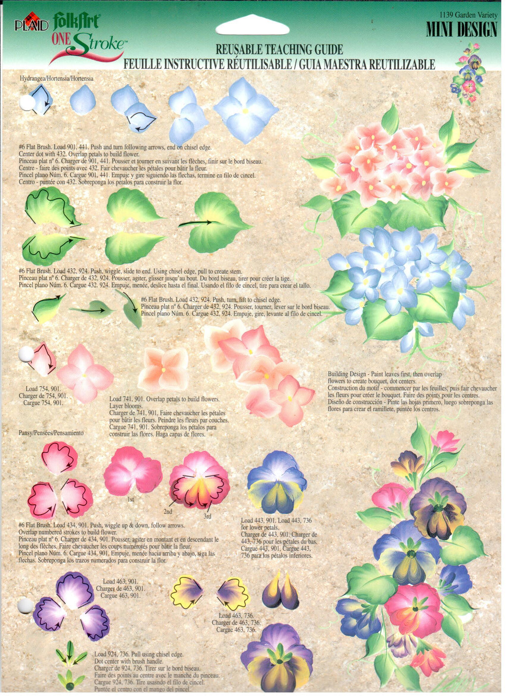 CLEARANCE:  Plaid One Stroke Reusable Teaching Guide 1139 Garden Variety - Donna Dewberry
