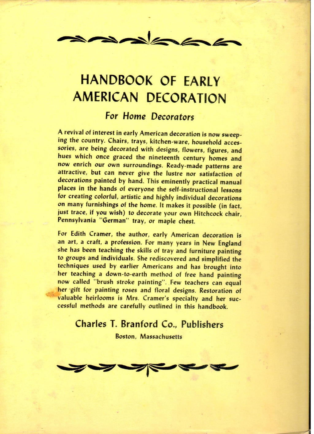 CLEARANCE: Handbook of Early American Decoration - Edith Cramer