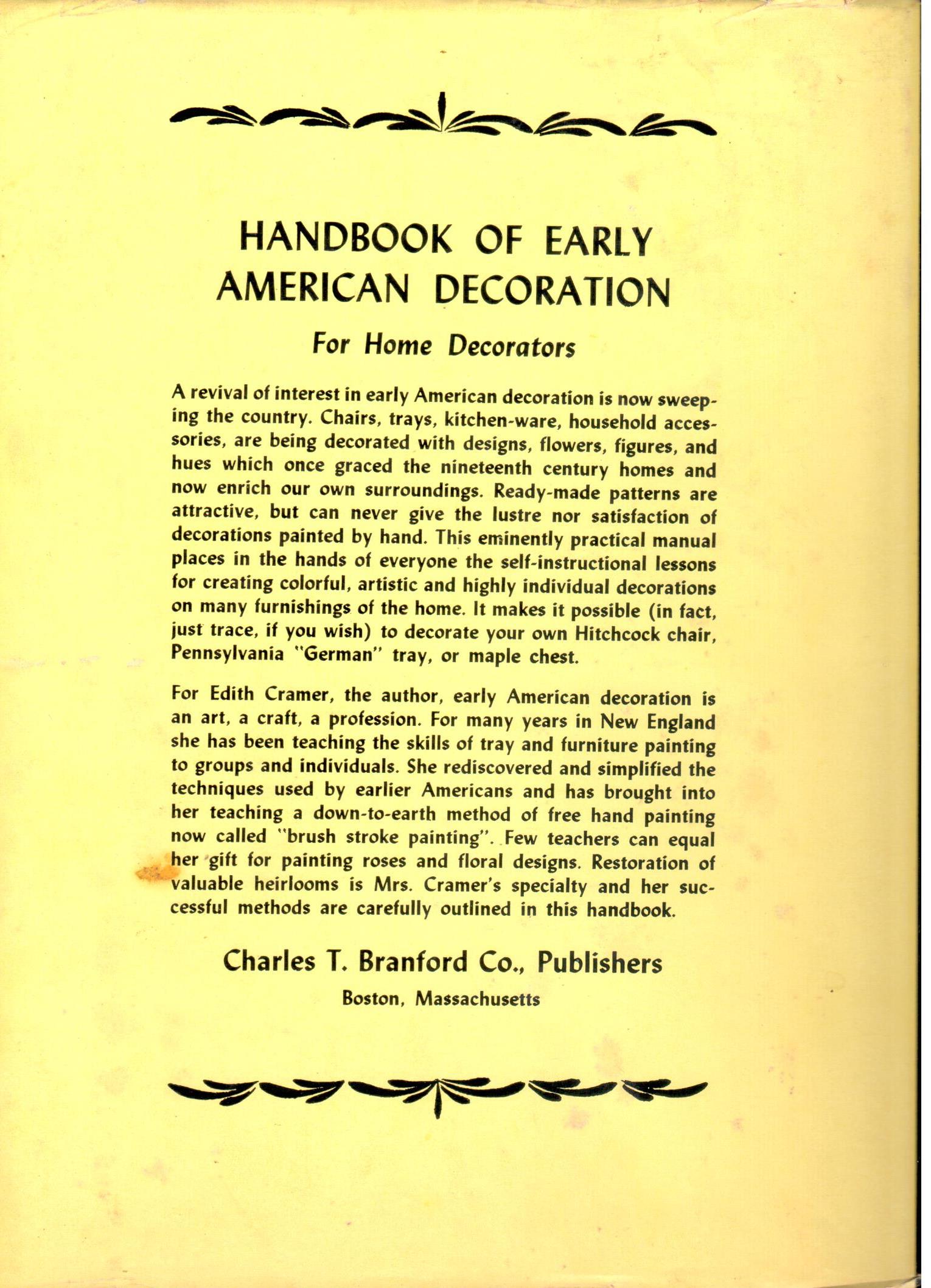 CLEARANCE: Handbook of Early American Decoration - Edith Cramer
