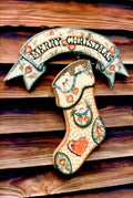 Hearts & Holly Christmas Ribbon and Bear Foot Stocking - Lynn Zezech