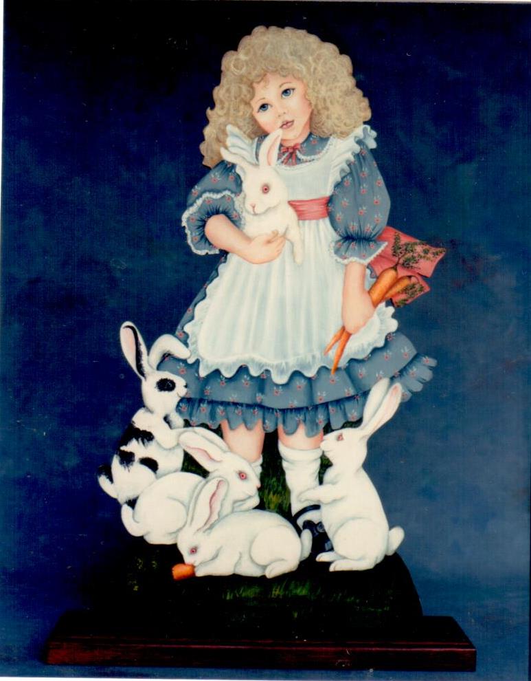 Hillary with Rabbits - Janette Bullman