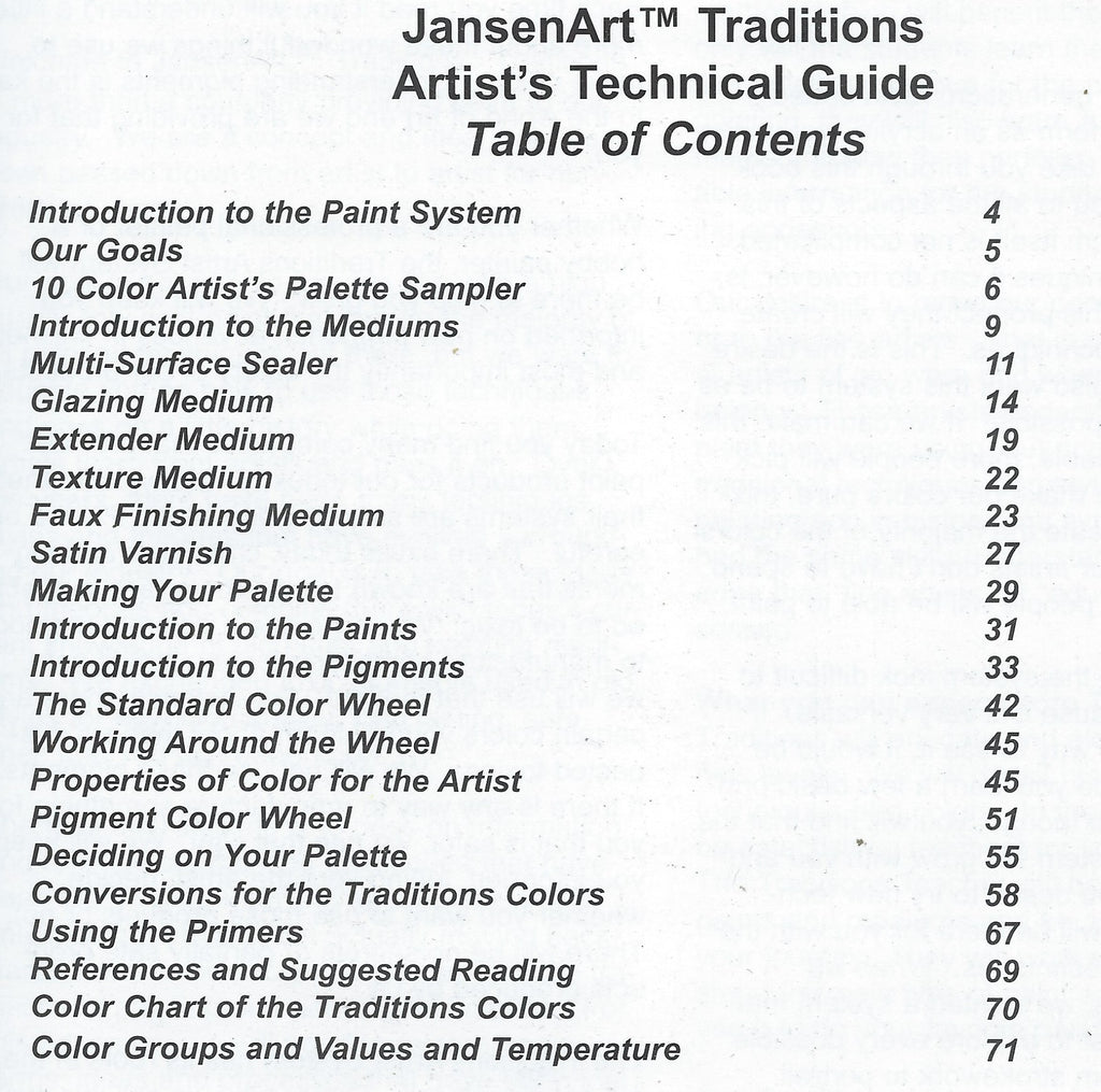 Artist's Technical Guide - Jansen Art Traditions