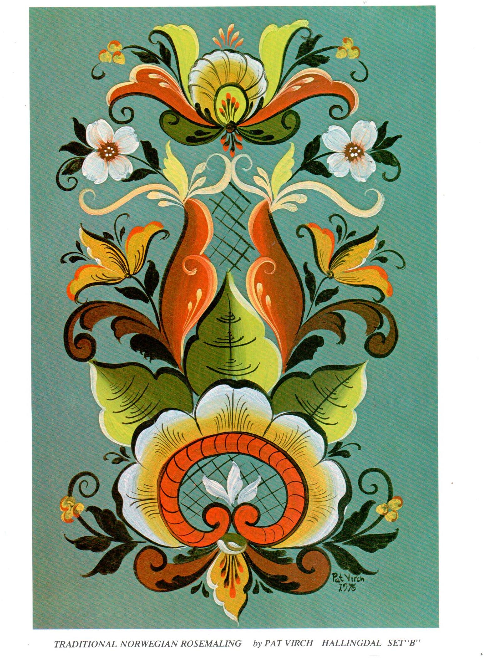 Traditional Norwegian Rosemaling Rogaland Set B - Pat Virch