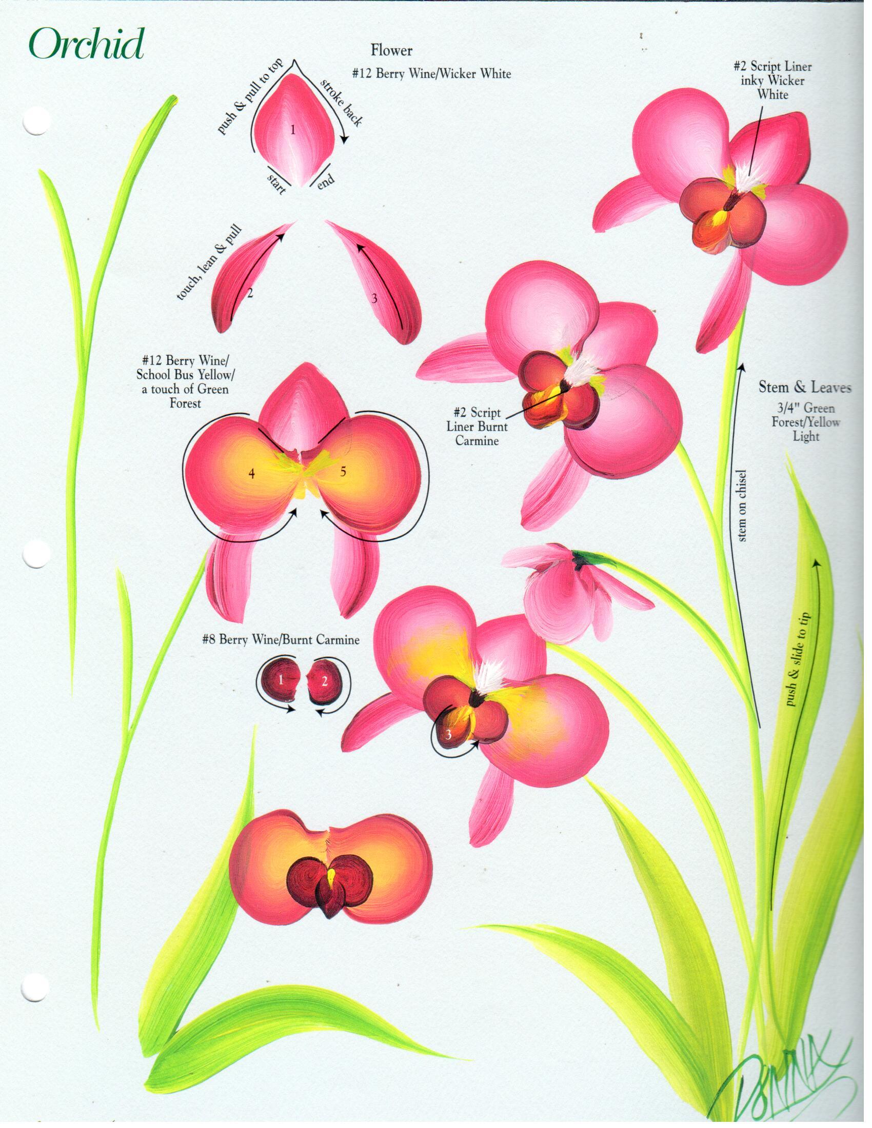 CLEARANCE: One Stroke Worksheet Orchid & Petunia - Donna Dewberry