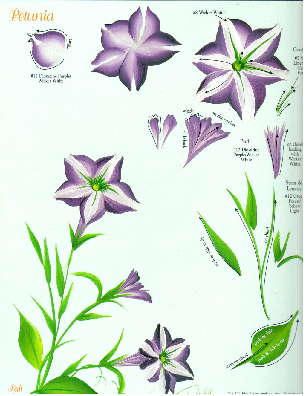 CLEARANCE: One Stroke Worksheet Orchid & Petunia - Donna Dewberry