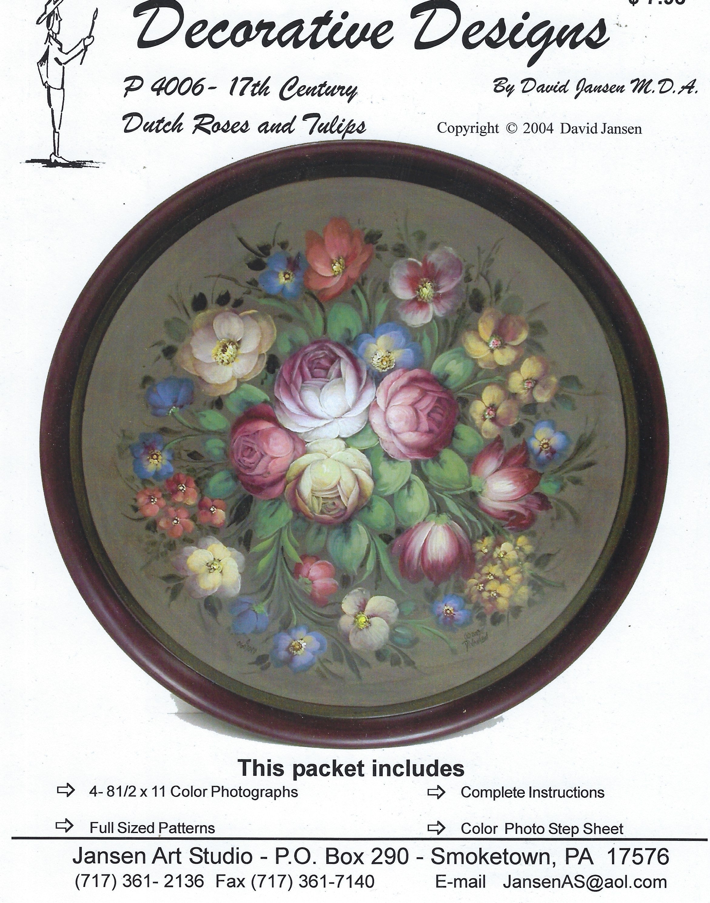 17th Century Dutch Roses and Tulips (P4006) - David Jansen