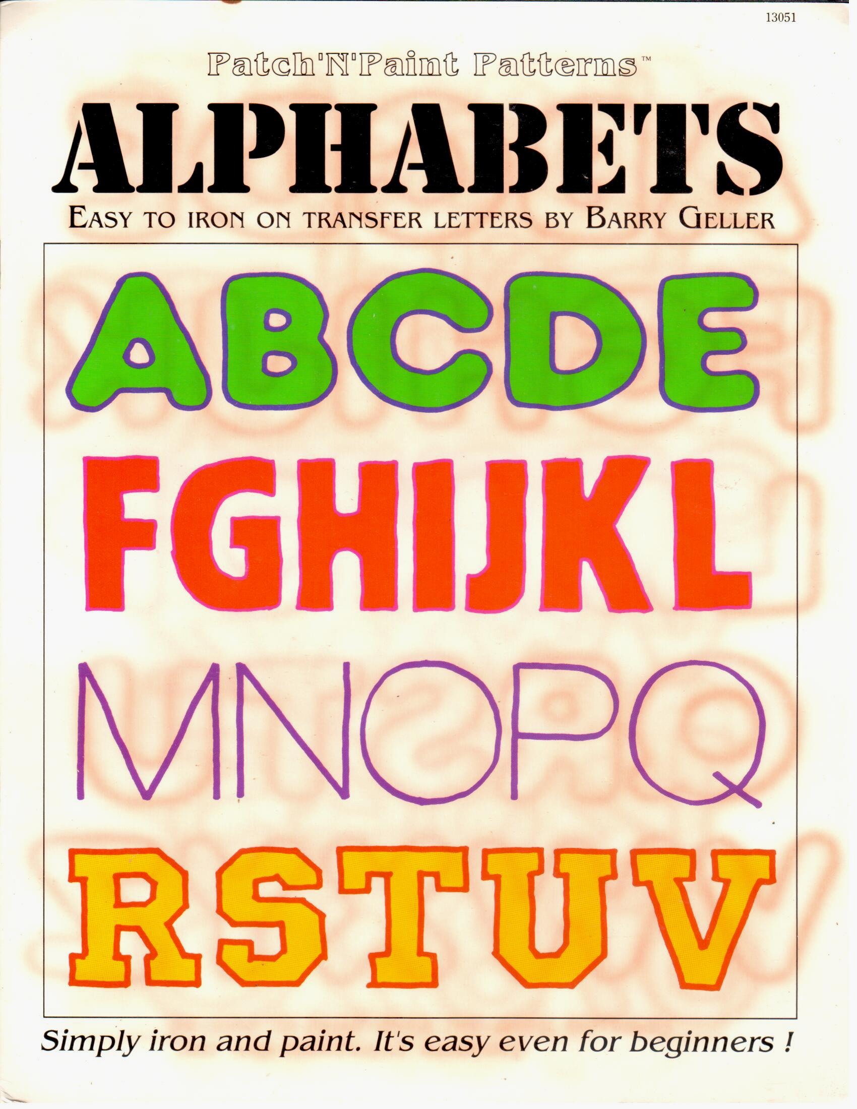 Alphabets Iron On Transfers