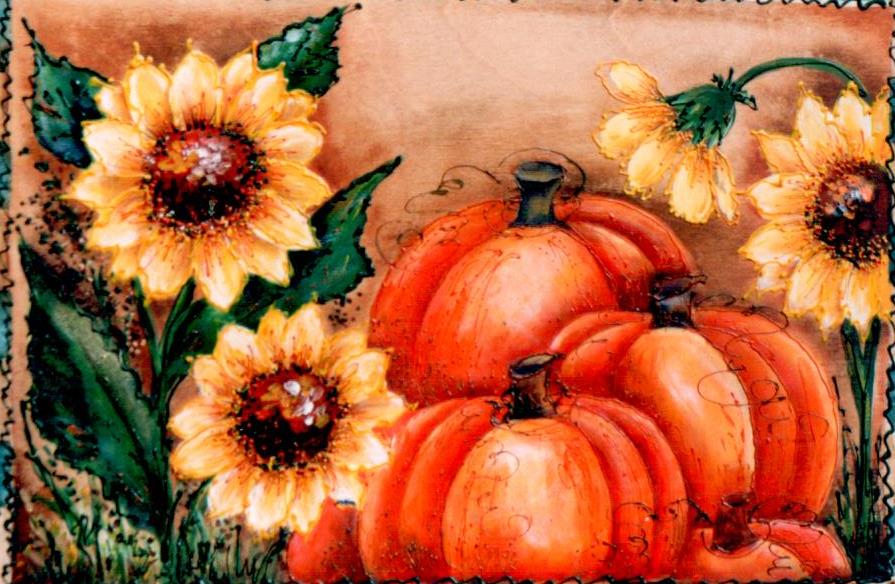 Pumpkins & Sunflowers - Carol Mays