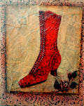 Red Brocade Boot - Sandra Lee Goodale