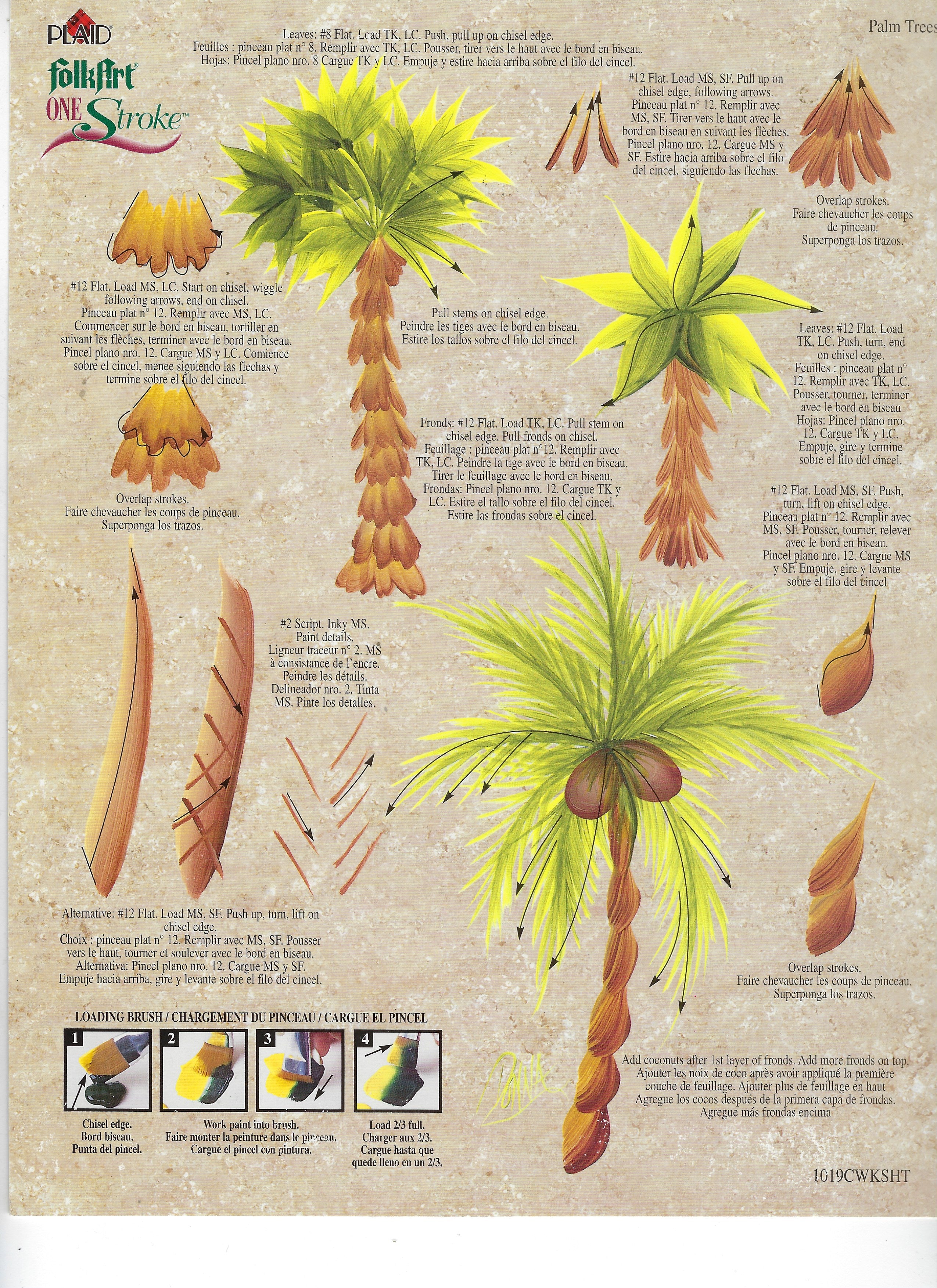 CLEARANCE:  Plaid One Stroke Worksheet 1019C Palm Trees/Tropical