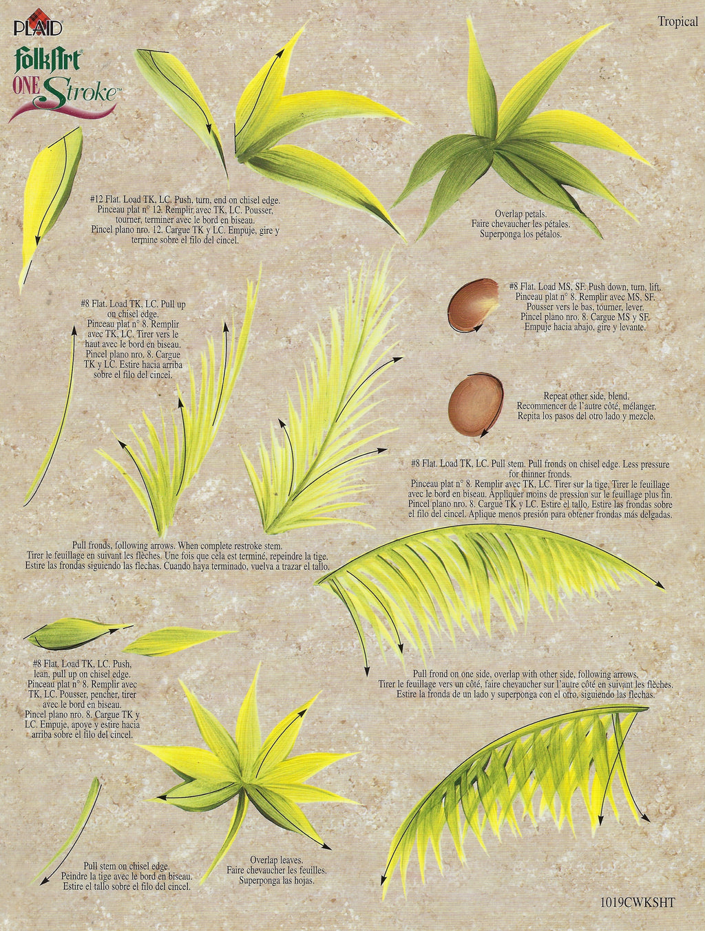 CLEARANCE:  Plaid One Stroke Worksheet 1019C Palm Trees/Tropical