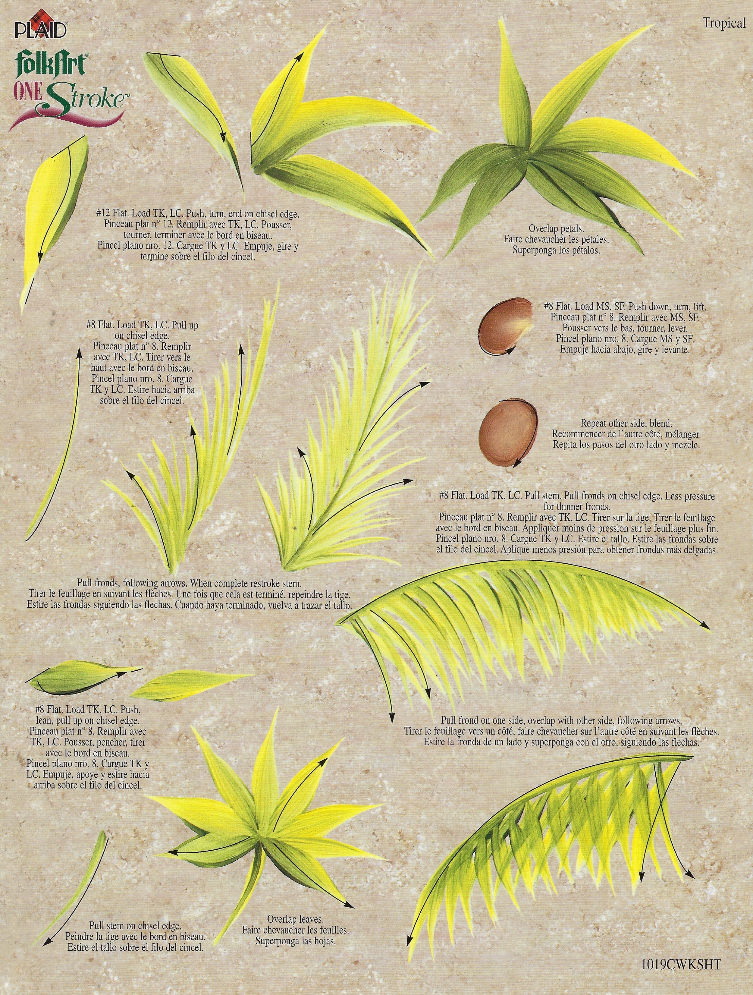 CLEARANCE:  Plaid One Stroke Worksheet 1019C Palm Trees/Tropical