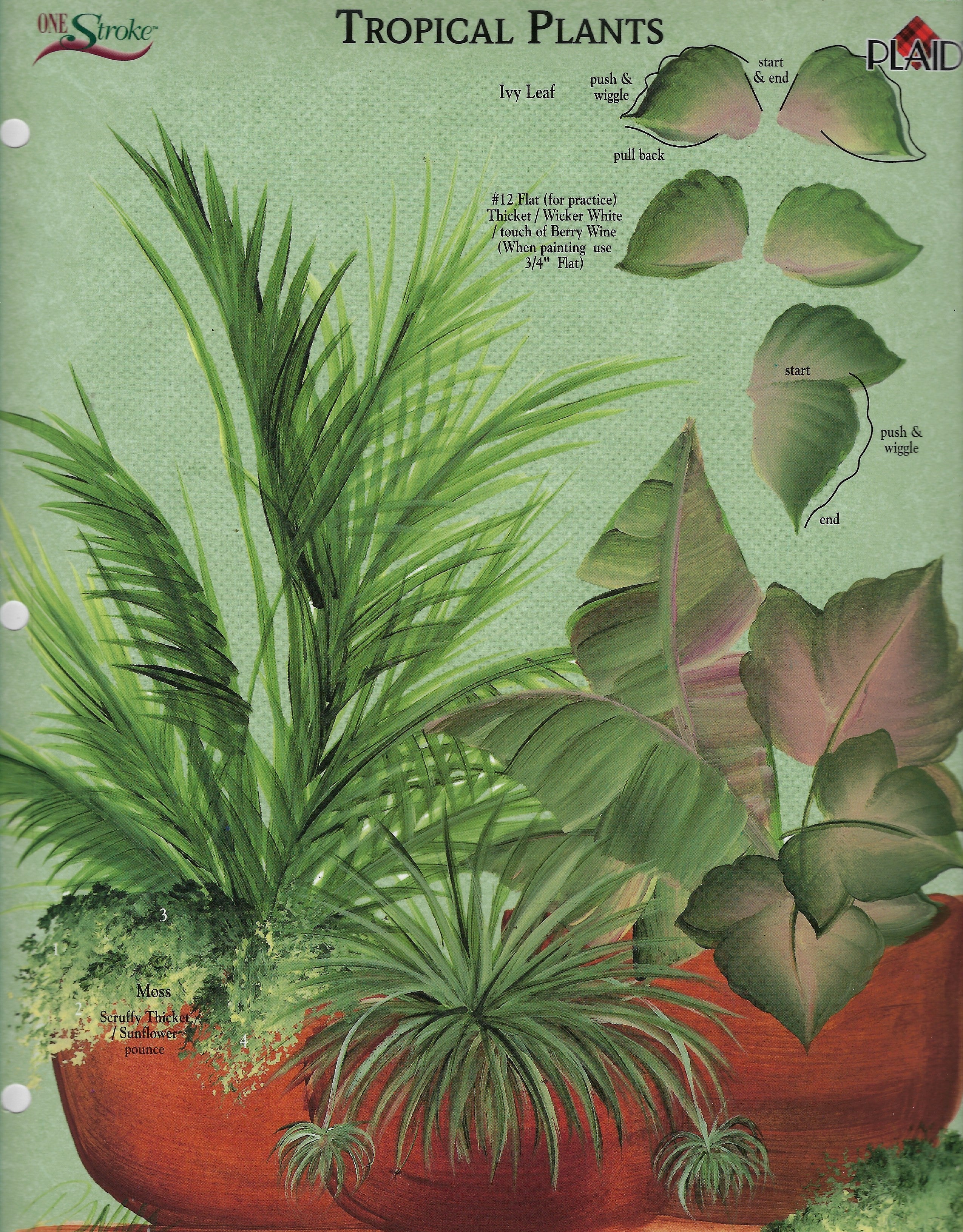 CLEARANCE:  Plaid One Stroke Worksheet Tropical Plants