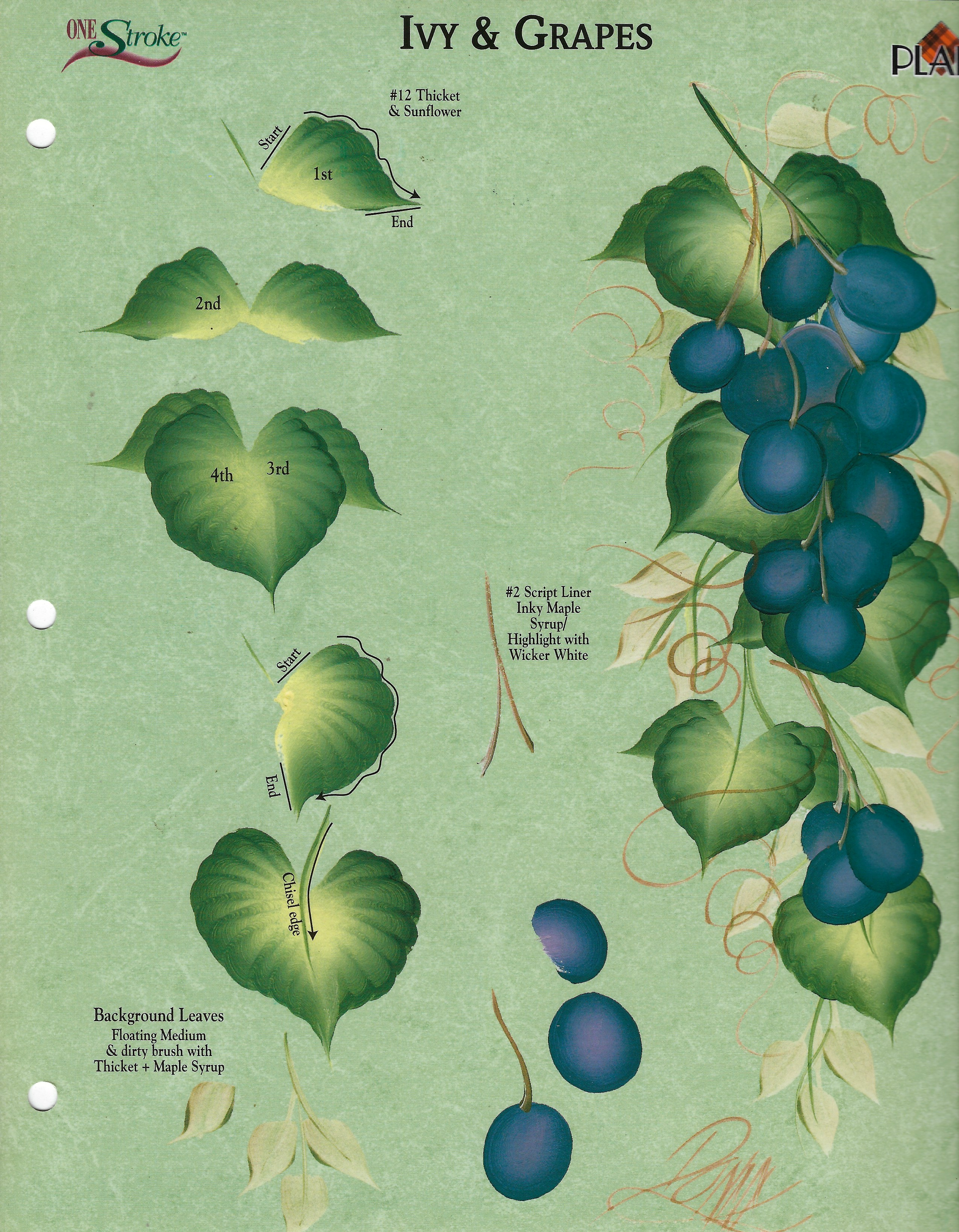 CLEARANCE:  Plaid One Stroke Worksheet Ivy & Grapes