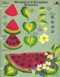 CLEARANCE:  Plaid One Stroke Worksheet Watermelon & Blueberries