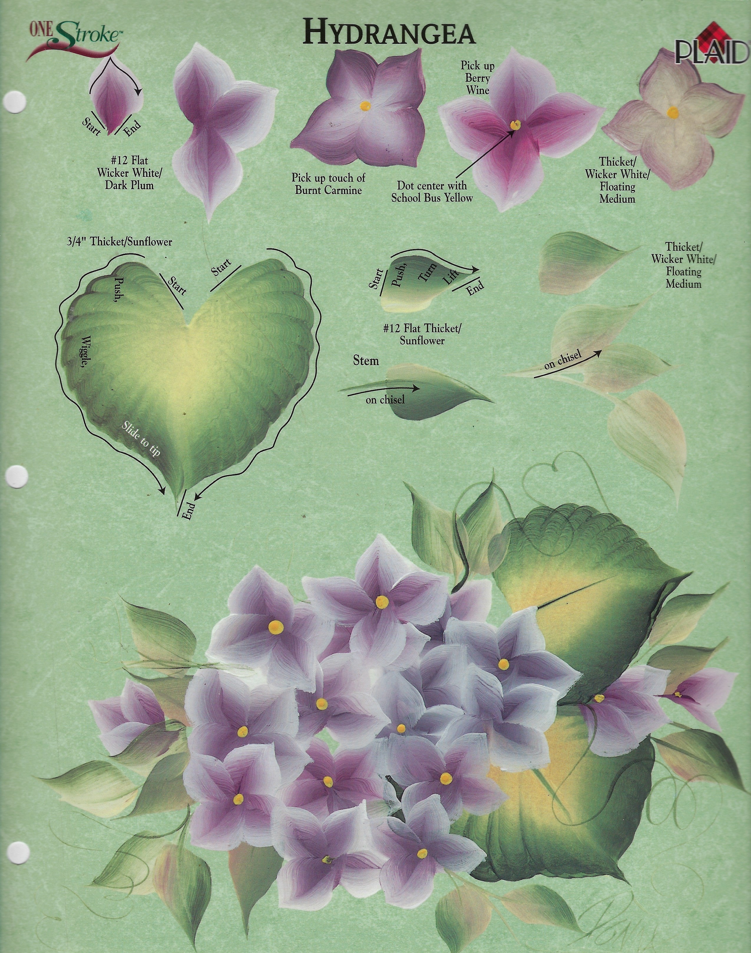 CLEARANCE:  Plaid One Stroke Worksheet Hydrangea