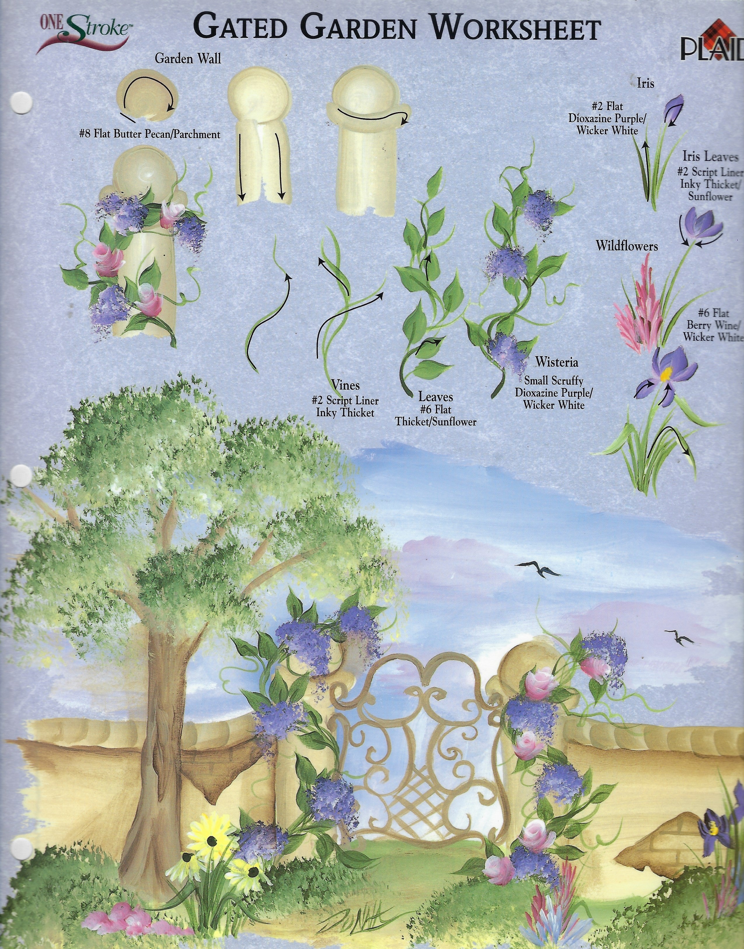 CLEARANCE: Plaid One Stroke Worksheet Gated Garden