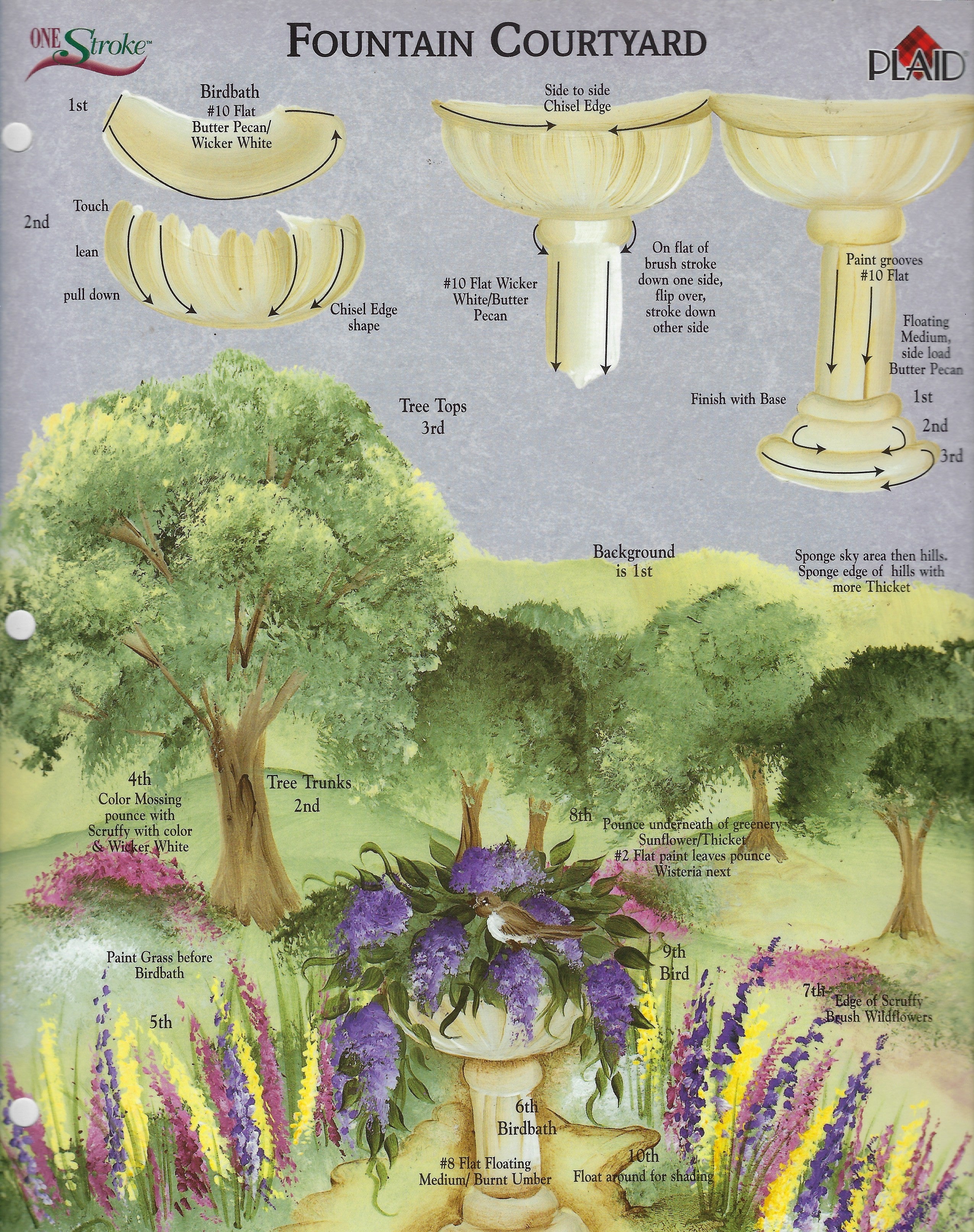 CLEARANCE: Plaid One Stroke Worksheet Fountain Courtyard