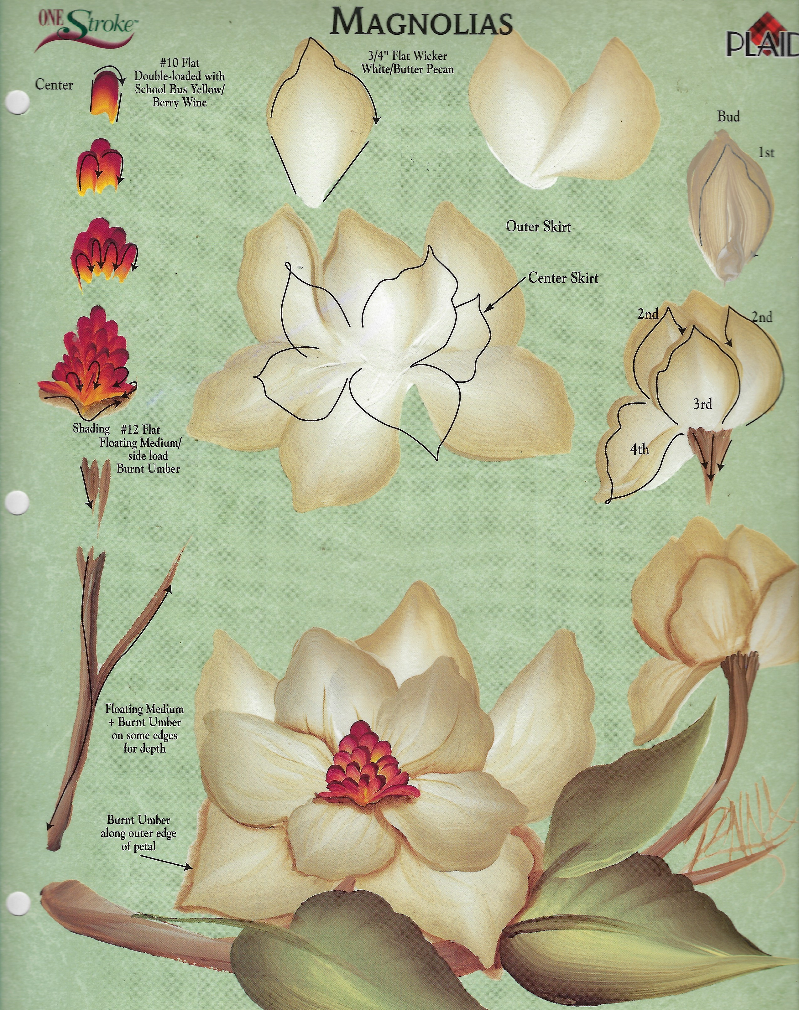 CLEARANCE:  Plaid One Stroke Worksheet Magnolias