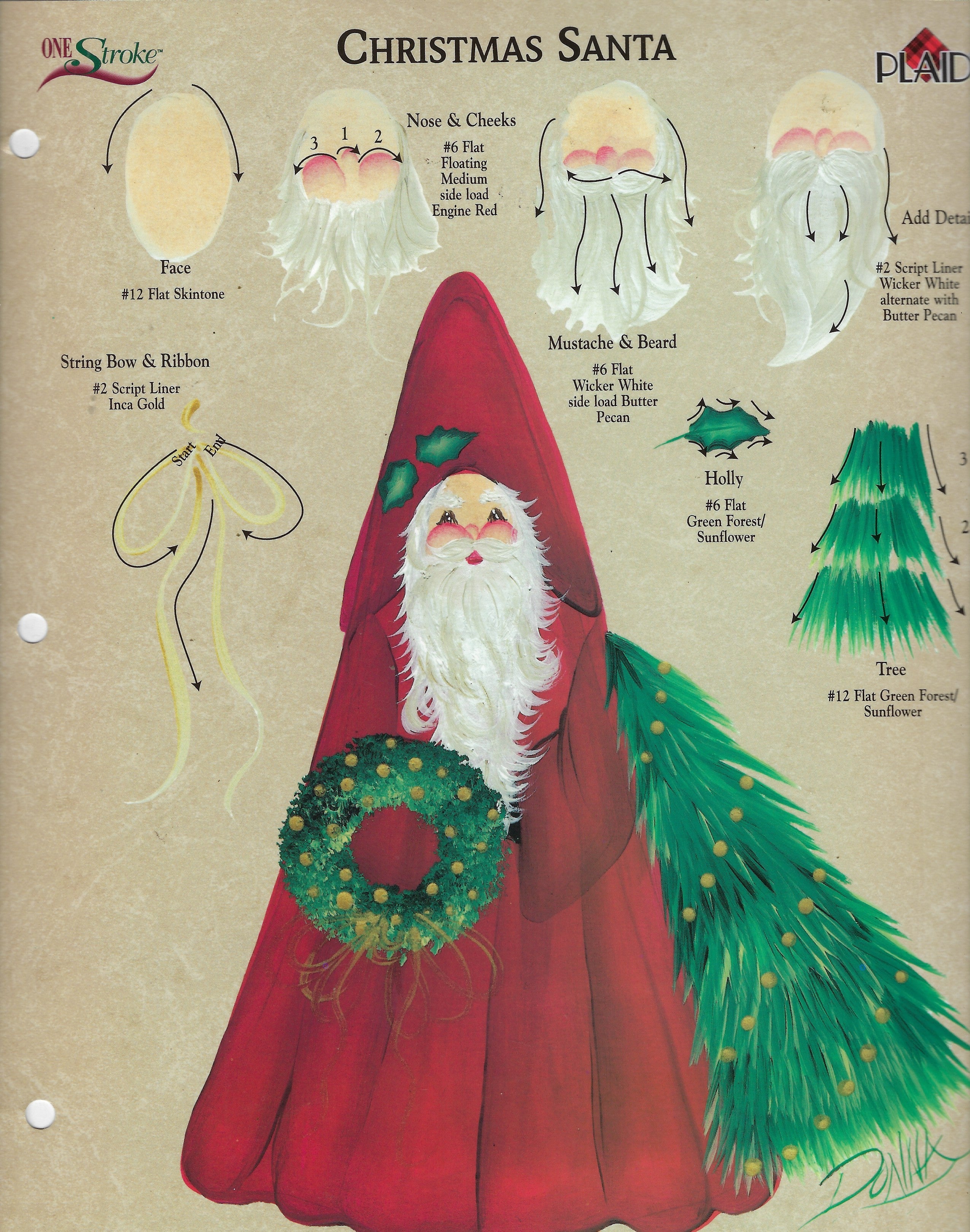 CLEARANCE: Plaid One Stroke Worksheet Christmas Santa