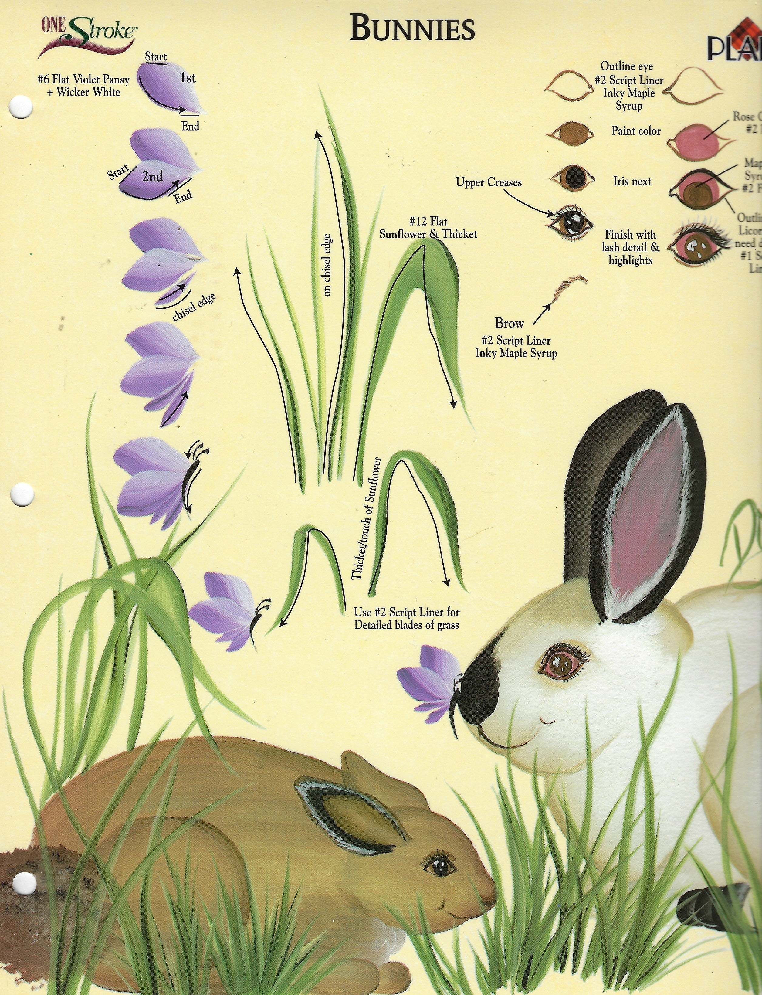 CLEARANCE: Plaid One Stroke Worksheet Bunnies