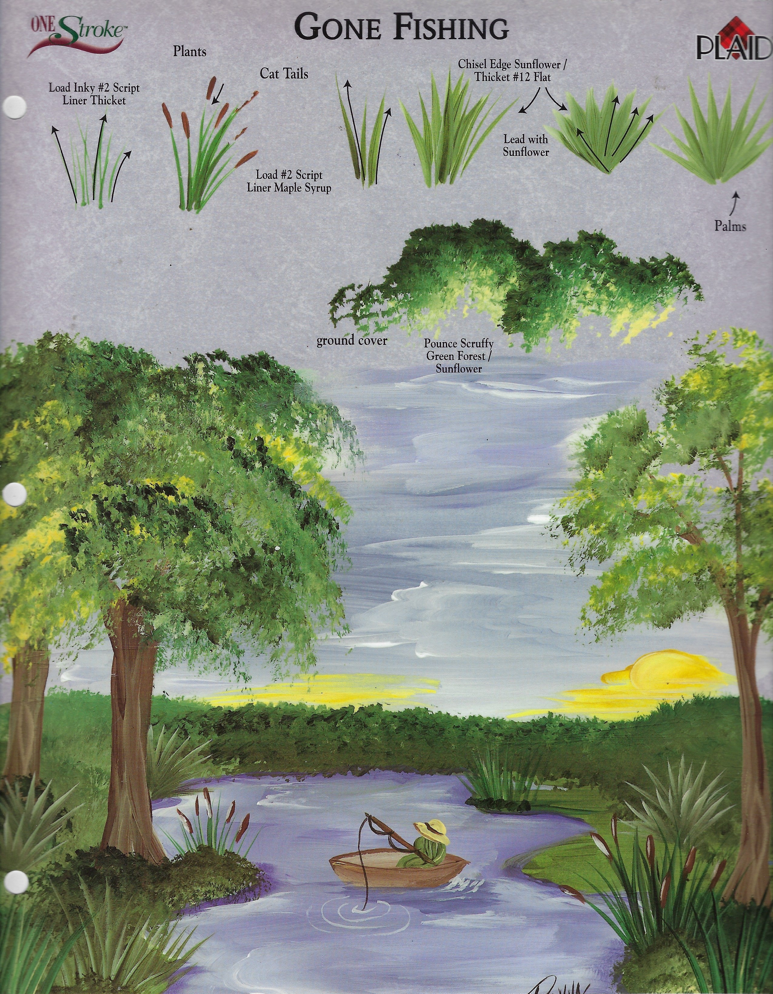 CLEARANCE:  Plaid One Stroke Worksheet Gone Fishing