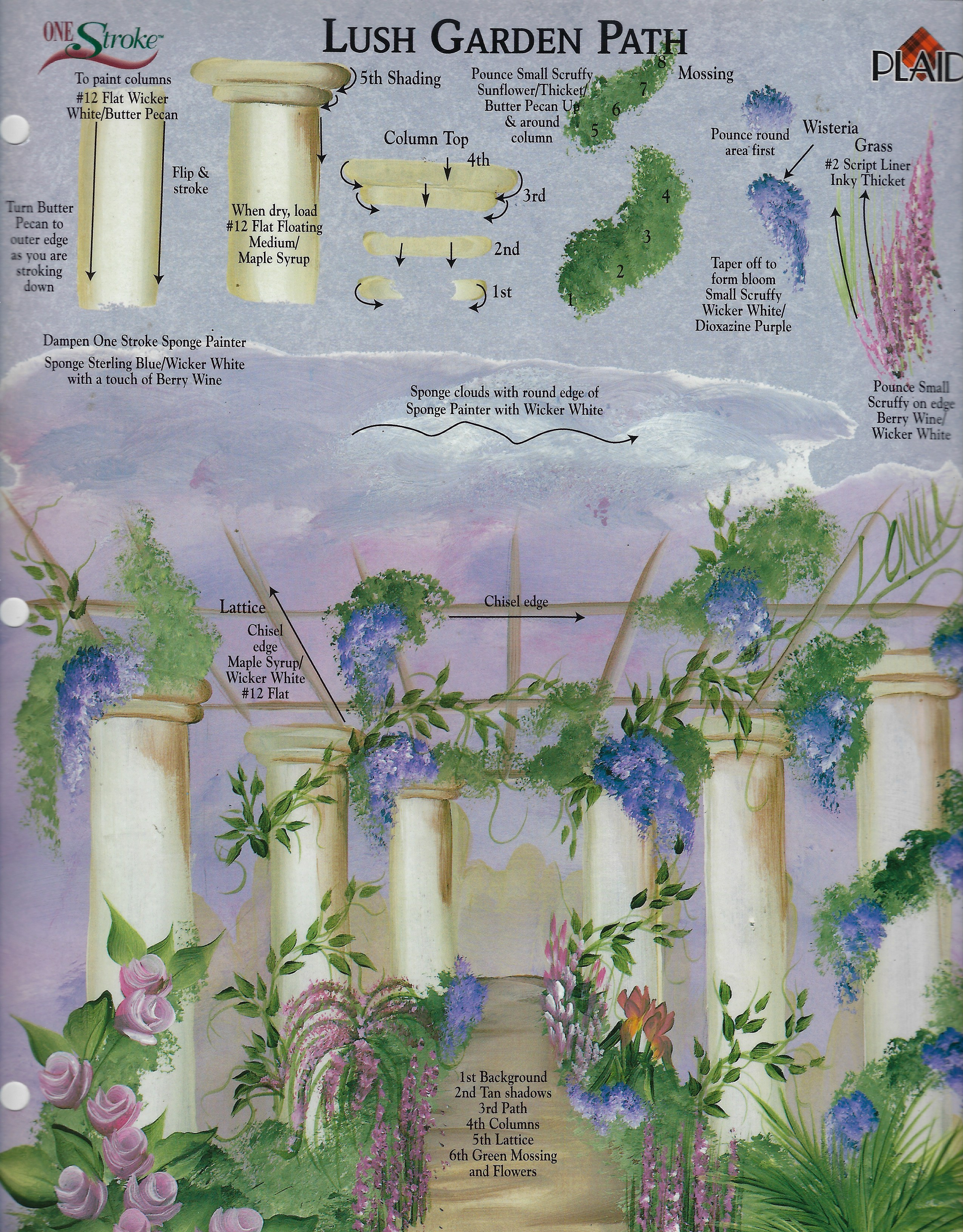 CLEARANCE:  Plaid One Stroke Worksheet Lush Garden Path