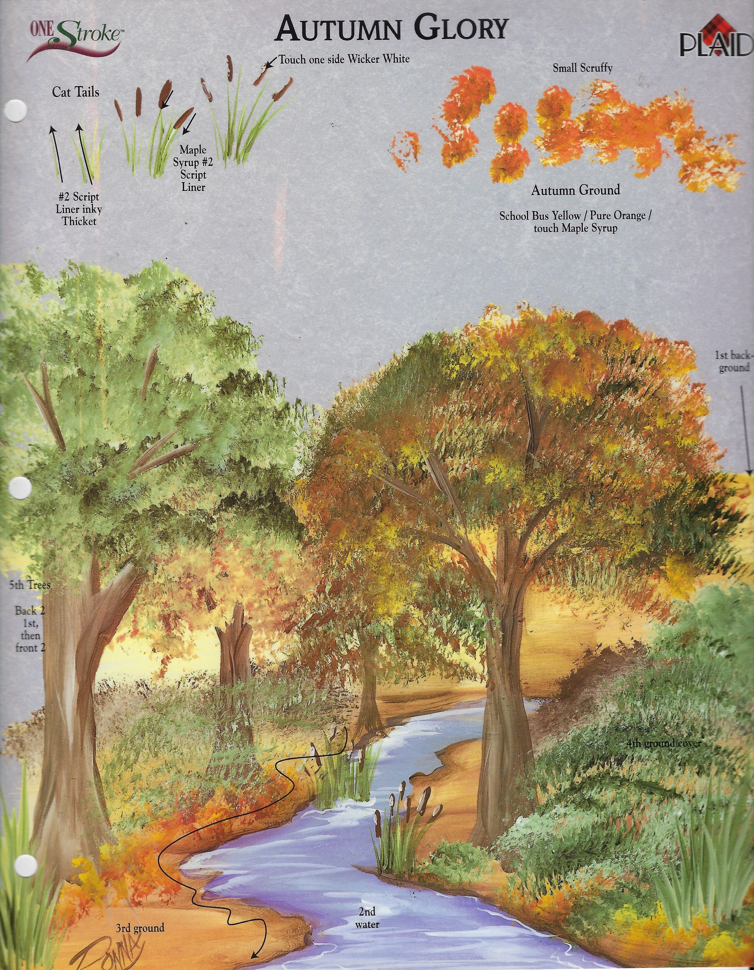 CLEARANCE:  Plaid One Stroke Worksheet Autumn Glory