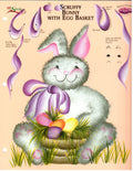 CLEARANCE: One Stroke Worksheet Scruffy Bunny with Egg Basket - Donna Dewberry