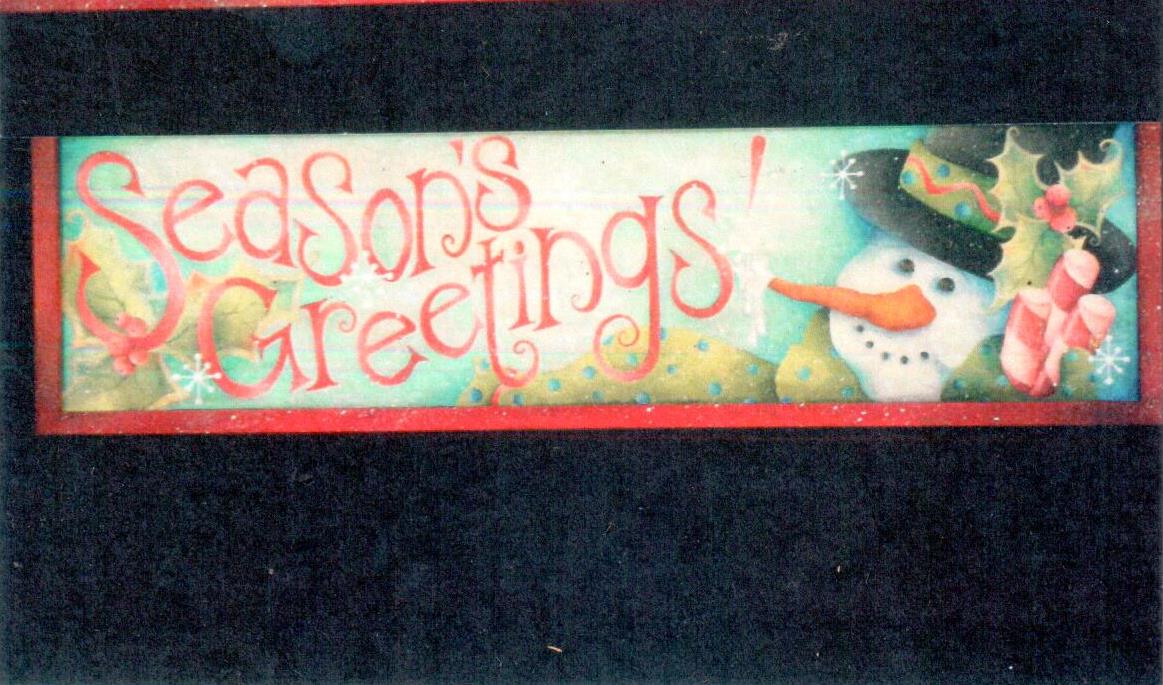 Season's Greetings Snowman Board - Cindy Mann Vitale