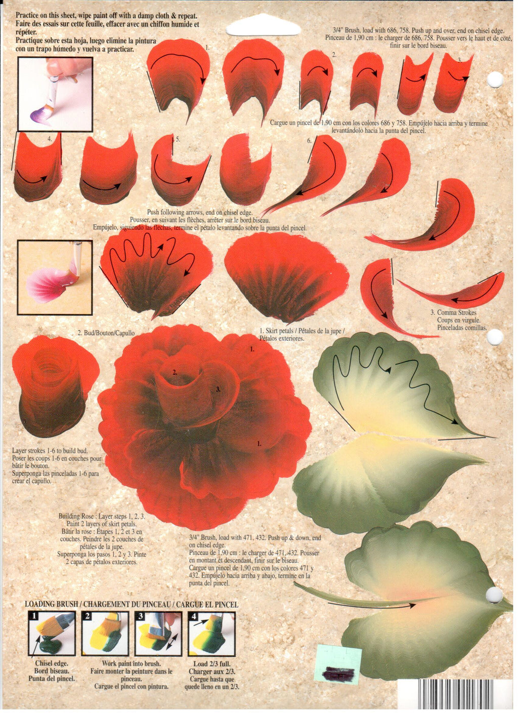 CLEARANCE:  Plaid One Stroke Reusable Teaching Guide 1170 Tea Rose - Donna Dewberry