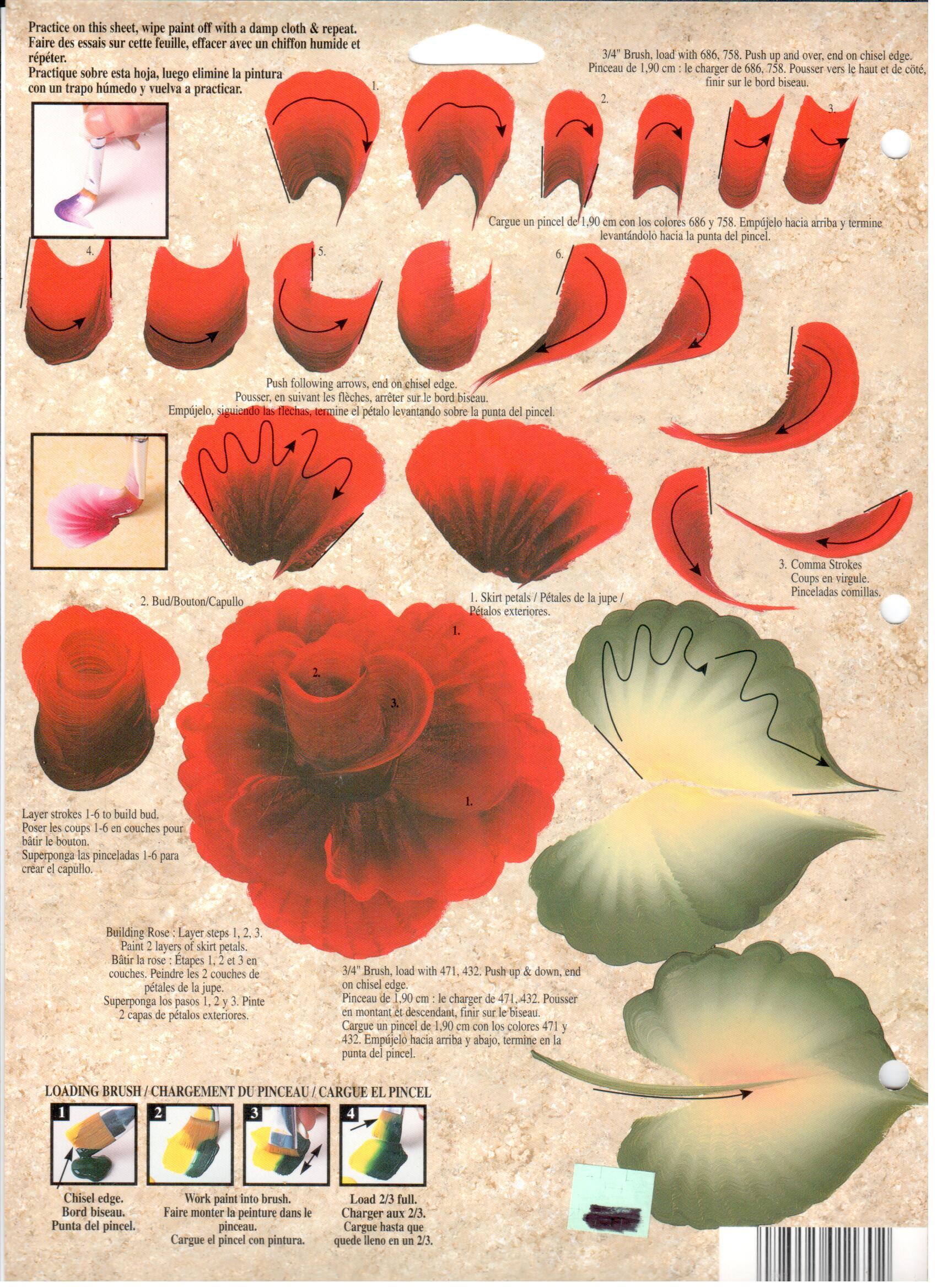 CLEARANCE:  Plaid One Stroke Reusable Teaching Guide 1170 Tea Rose - Donna Dewberry