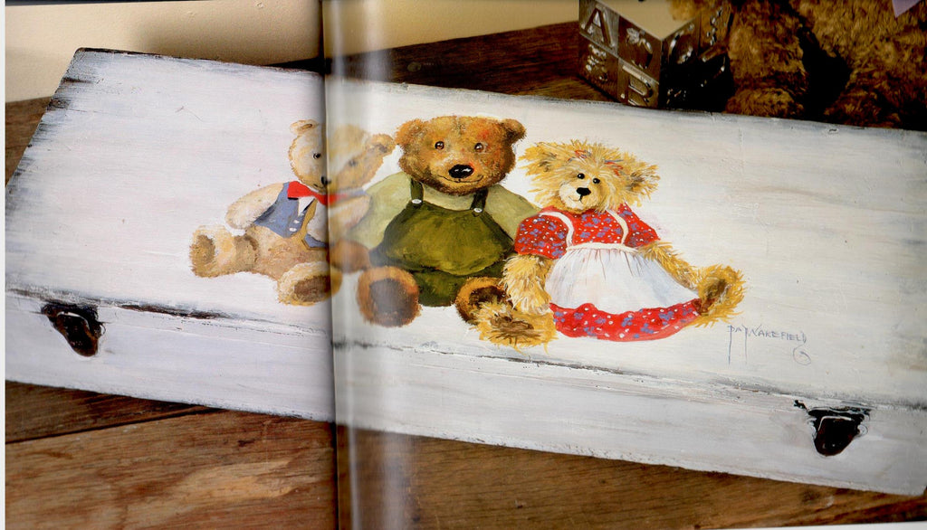 Teddy Bears Old & New Painting - Pat Wakefield - OOP