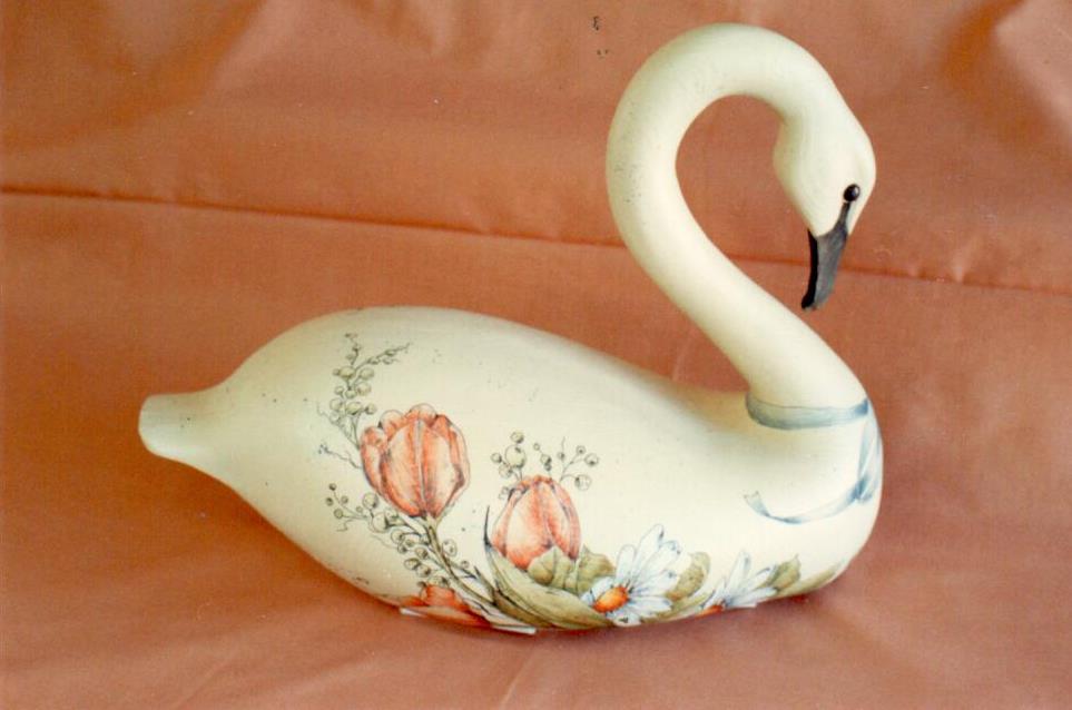 Pen & Ink Tulip Swan - The Red Sled