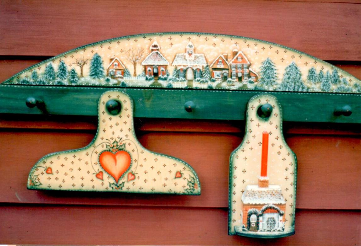 Hearts & Holly Christmas Christmas Hanger and Village Coatrack - Lynn Zezech