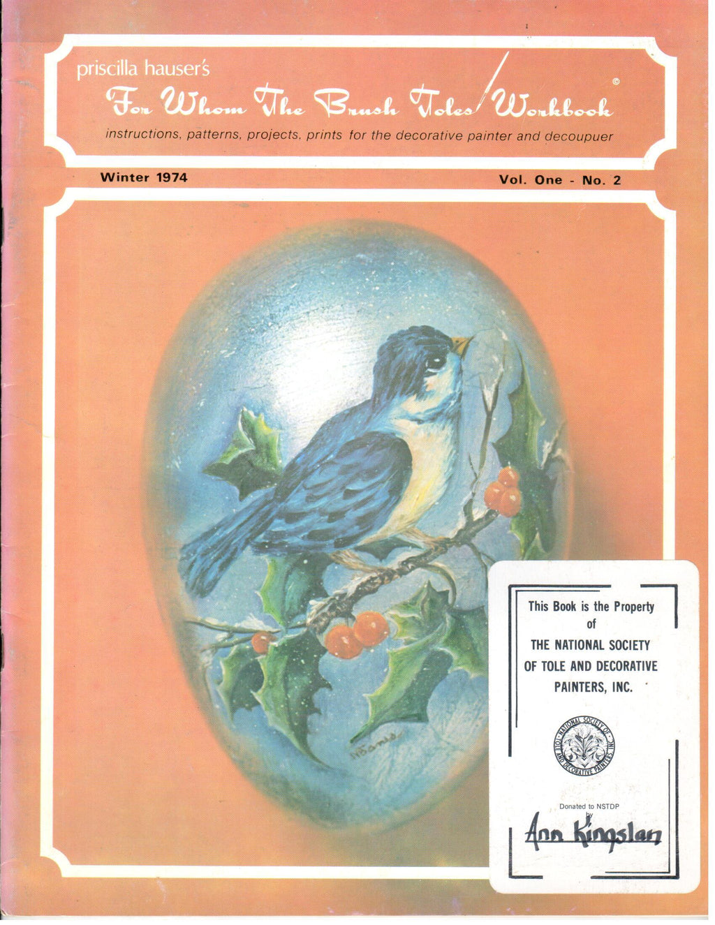 CLEARANCE:  For Whom The Brush Toles Workbook Winter 1974 Volume One No. 2 - Priscilla Hauser